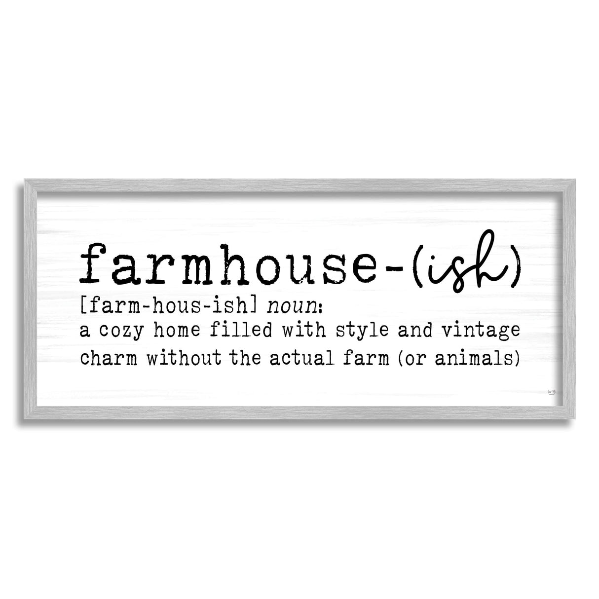 Stupell Industries Farmhouse-Ish Playful Definition Sign Birch Pattern Framed Wall Art, Design by Lux + Me Designs Stupell Industries