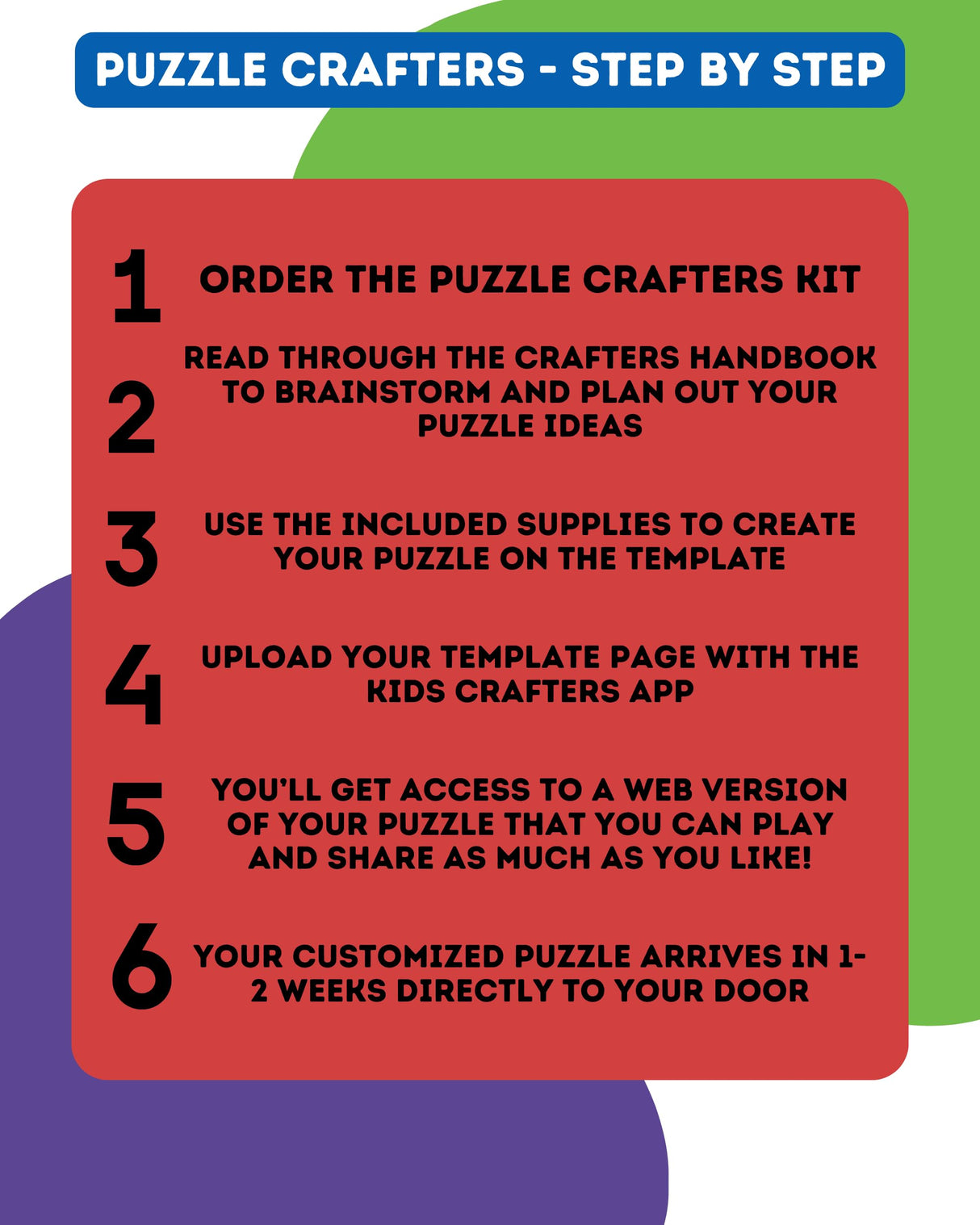 PuzzleCrafters Puzzle Making Kit for Kids - Create Your Personalized Custom Printed Puzzles from Photo's or Hand-Drawn Art - Great Gift for Creative Kids - 30, 100, 250, 500, or 1000 Jigsaw Pieces Make It At Home