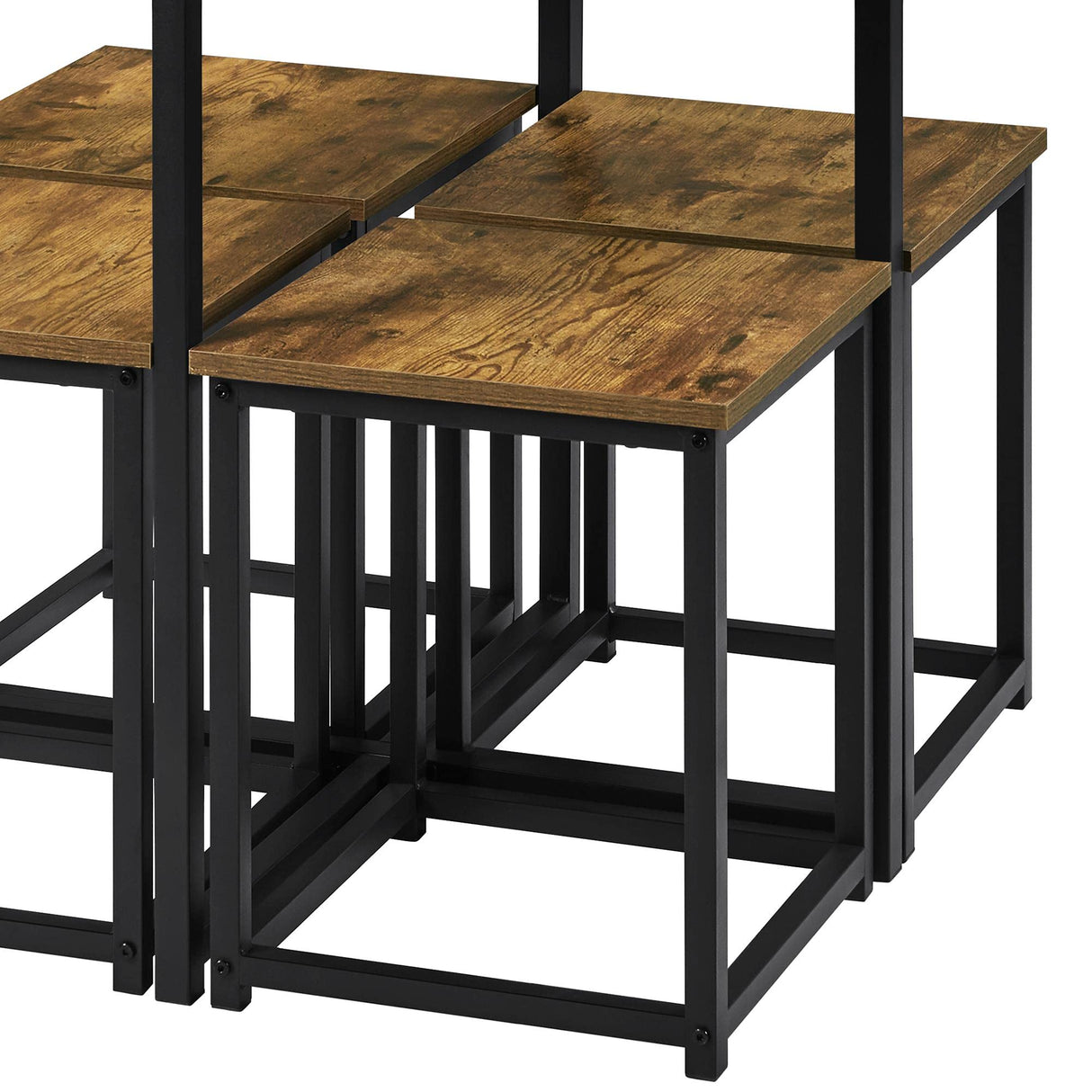 Yaheetech 5 Piece Dining Table & Chair Set - Compact Dining Table Sets Small Kitchen Table with 4 Stools for Dining Room Small Space -Rustic Brown Yaheetech