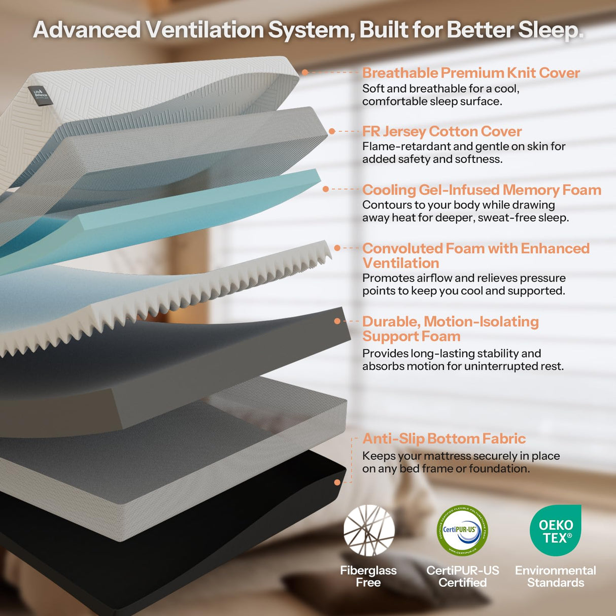 Twin Size Mattress 10 Inch, Cooling Gel Memory Foam Mattress for Back Pain, Motion Isolation, Pressure Relief, Fiberglass Free, CertiPUR-US Certified, Medium Firm Mattress in a Box Life Balance