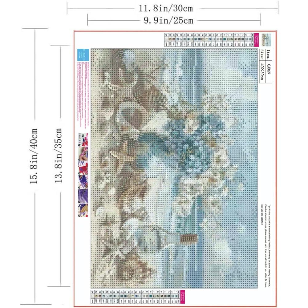 ZQEATRY 5D Diamond Painting Kits for Adults,DIY Beach Shell Diamond Art Kits,Full Round Drill Diamond Dots Paintings Picture Arts Craft for Home Wall Art Decor 12 X 16Inch ZQEATRY