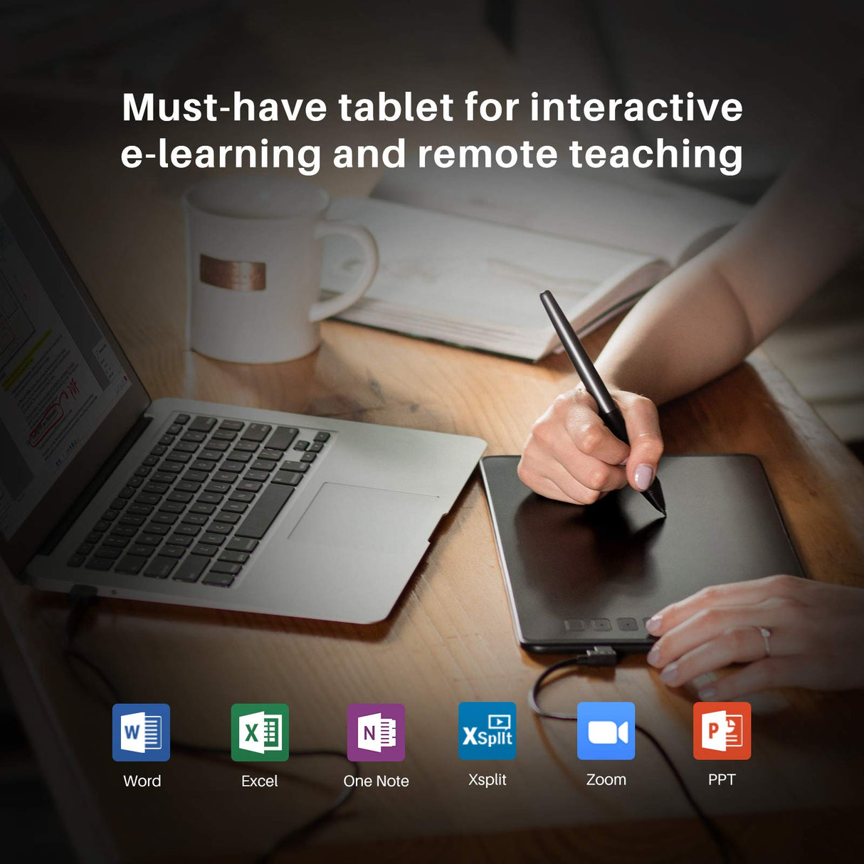 HUION Inspiroy H640P Drawing Tablet, 6x4 inch Digital Art with Battery-Free Stylus, 8192 Pen Pressure, 6 Hot Keys, Graphics Tablet for Drawing, Writing, Design, Teaching, Work with Mac, PC & Mobile HUION