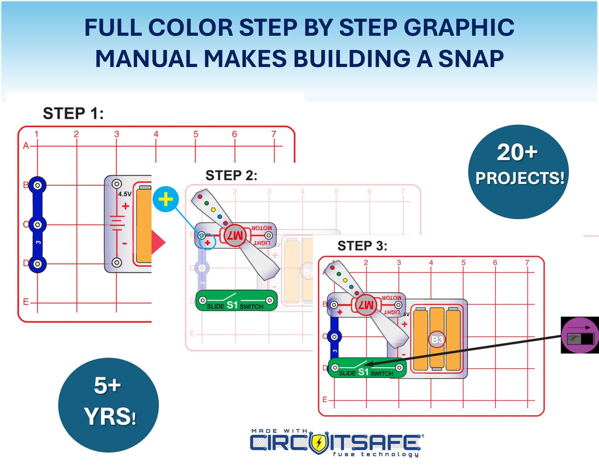 Snap Circuits Beginner, Electronics Exploration Kit, Stem Kit for Ages 5-9 (SCB-20) Snap Circuits