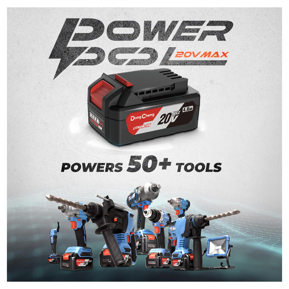 Dong Cheng 20V Cordless Impact Wrench, Max Torque 360 ft-lbs (488N.m), 1/2 inch with 3 Mode Speed, 2400 RPM Brushless Impact Gun, Includes 4.0Ah Battery, Charger, 4 Impact Sockets and Kit Bag Dong Cheng