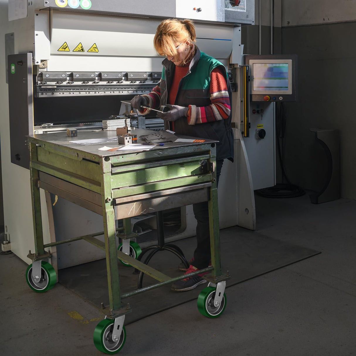 FOVERSWIVE 6"x2" Industrial Casters- Heavy Duty Casters,Polyurethane on Aluminum Casters - Loading Capacity up to 1400LB.Use for Platform Truck,Workbench,Lift Tables(1 Swivel) FOVERSWIVE