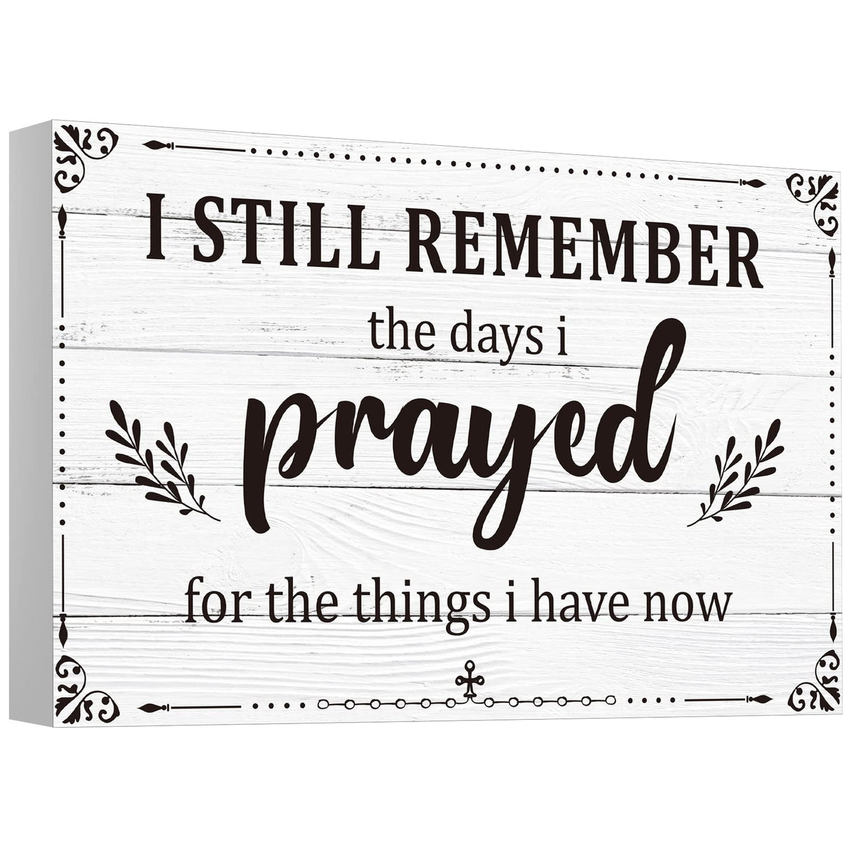 I Still Remember The Days I Prayed Home Wall Decorations Wooden Table Centerpieces Box Sign Farmhouse Decor House Prayer Wooden Rustic Presents For Bedroom Living Room or Shelf(White) Jetec