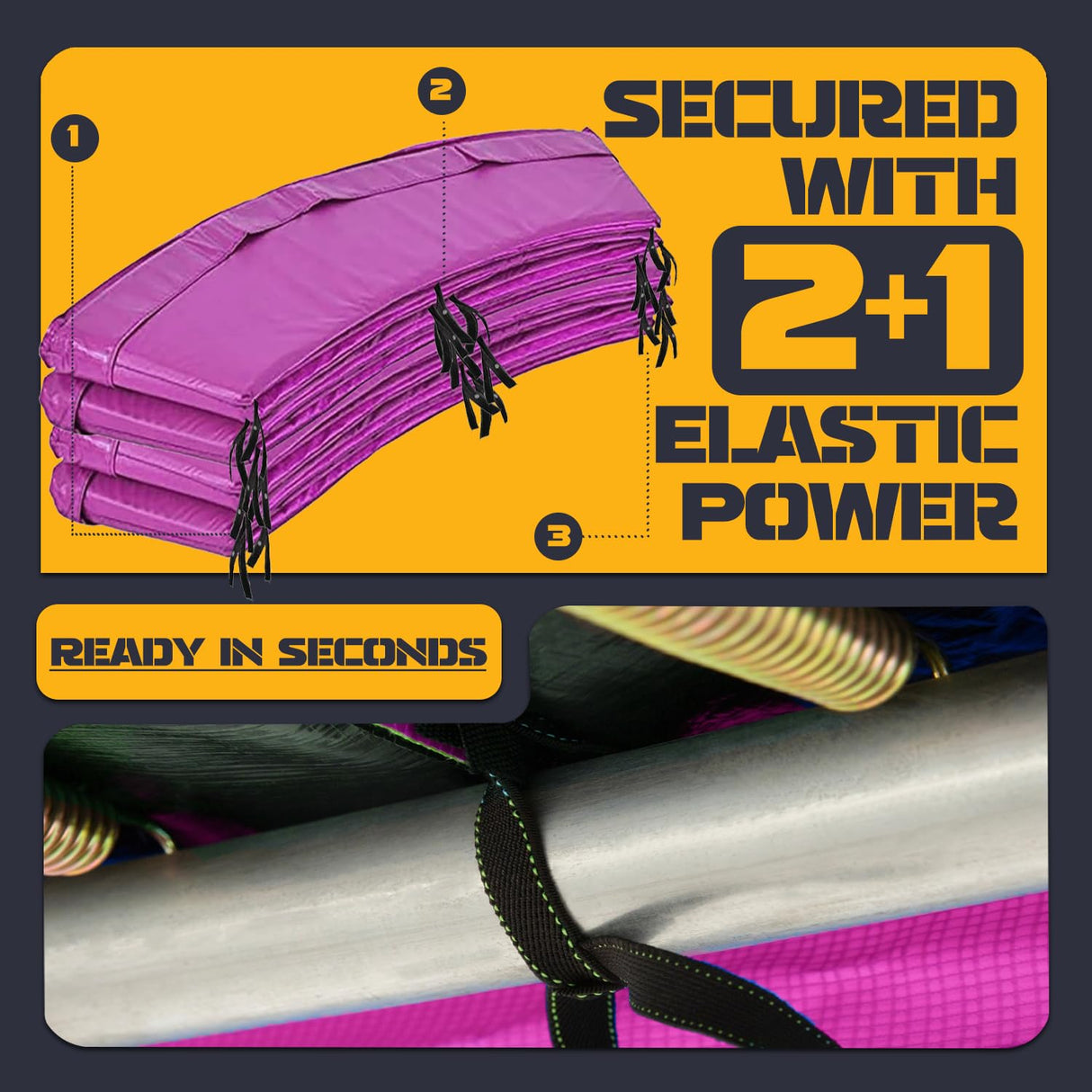 Trampoline Pad Replacement 14 FT Trampoline Replacement Safety Pad 14FT Trampoline Spring Cover Waterproof UV Resistant Tear Resistant Surround Spring Foam Cover Round Frame No Holes for Pole Rainbow ULTRAPOWER SPORTS