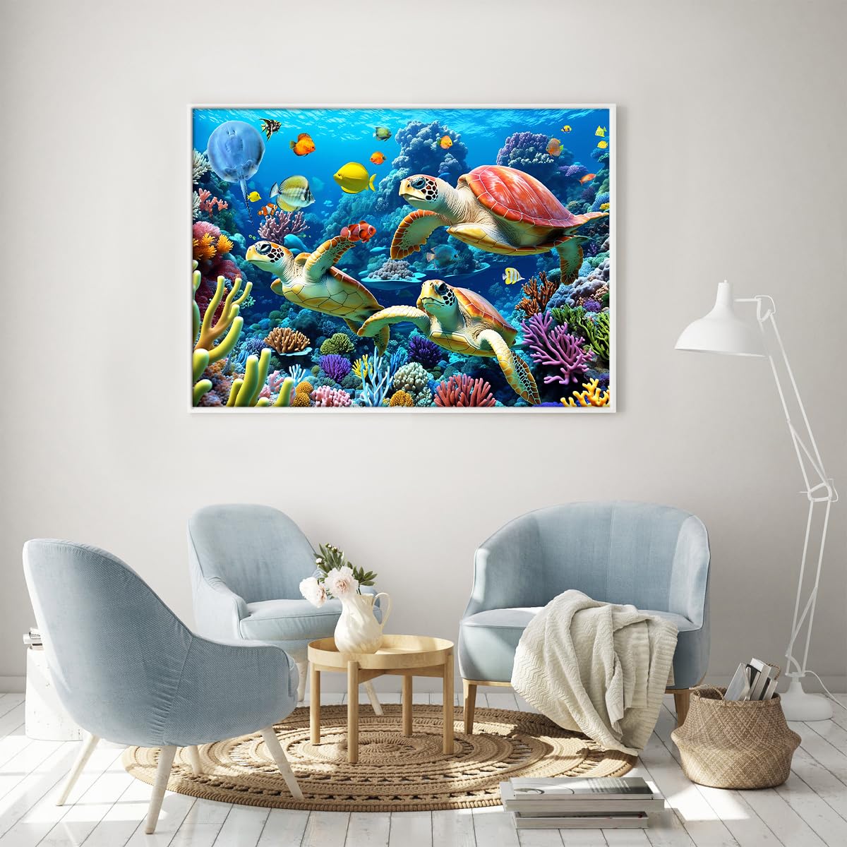 500 Piece Jigsaw Puzzle for Adults -Sea Turtle Jigsaw Puzzles 500 Pieces Puzzles for Adults-The Underwater World Finished Size 19.3" x 13.7" HUADADA