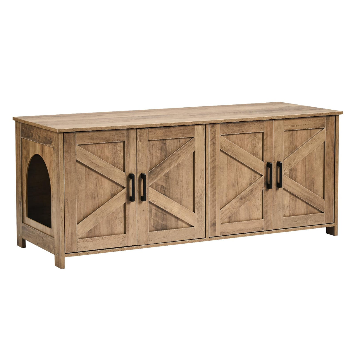 VEVOR Cat Litter Box Enclosure for 2 Cats, Litter Box Furniture Hidden with Double Rooms, Wooden Cat Box Cabinet Fit Most of Litter Box, 47.2" L x 18.5" W x 19.7" H, Greige VEVOR