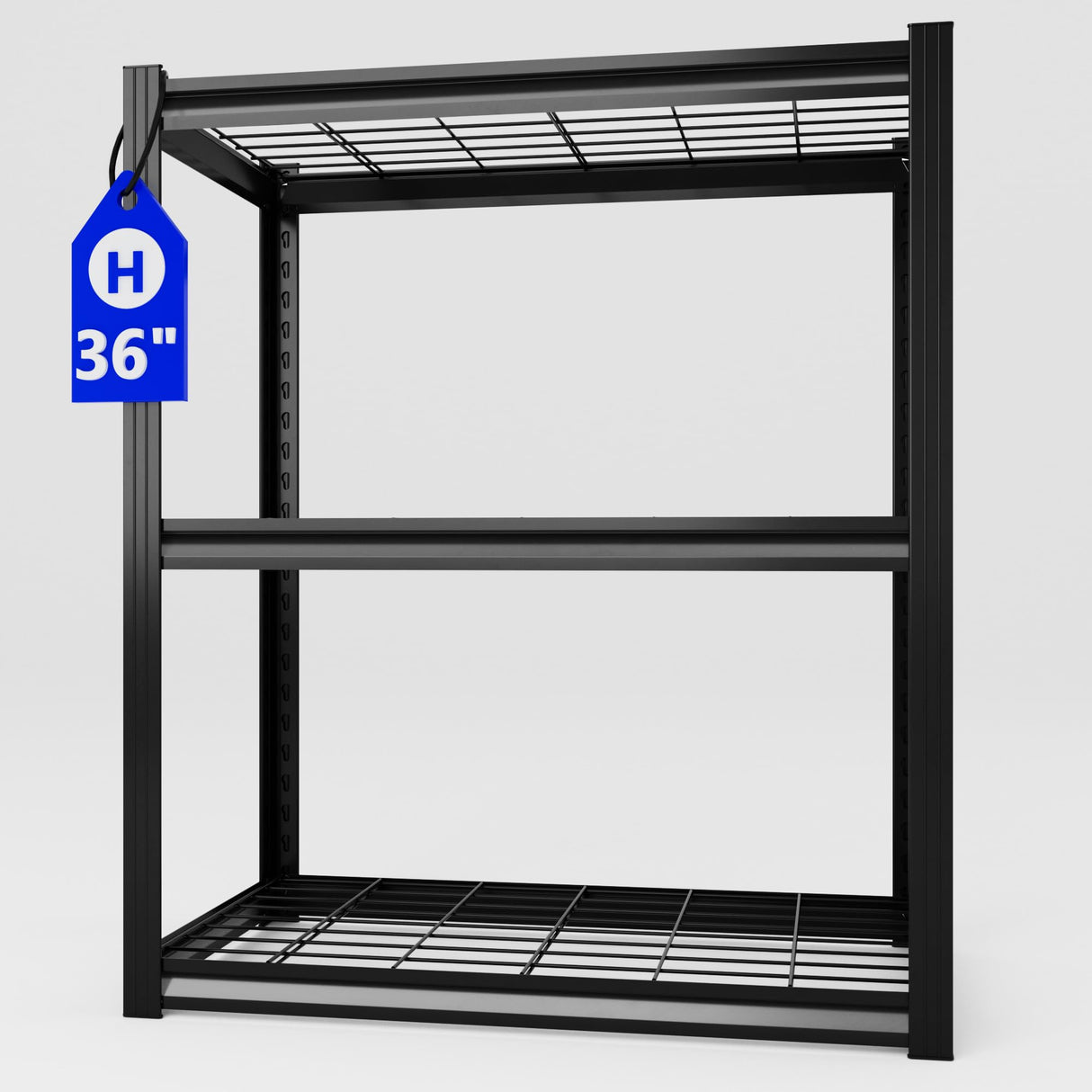 VDEVY Garage Shelving Heavy Duty 3-Tier Storage Shelves Metal Shelving 2000LBS Garage Shelves Adjustable Metal Shelf for Kitchen Warehouse Pantry Closet,24" W x 16" D x 36" H VDEVY