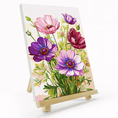 JOOZ Paint by Numbers Kit for Adults with Frame, Flowers Adult Paint by Number Kits with Easel, DIY Flowers Acrylic Oil Painting Kit Framed for Home Wall Decor 8x12 Inch