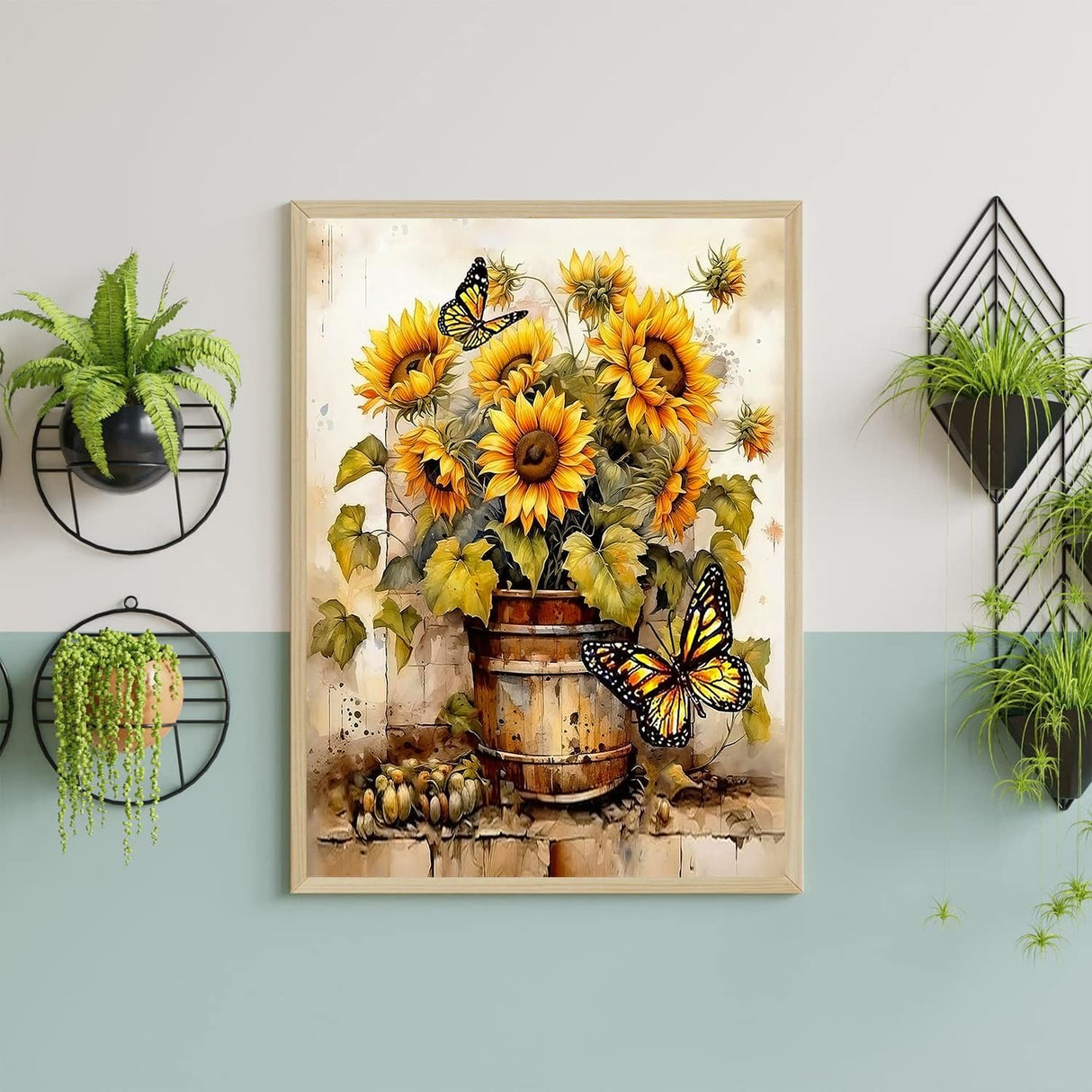 igoodom Diamond Art Kits for Adults, Sunflower Diamond Painting Kits for Beginners, DIY 5d Full Drill Round Diamond Art Kit for Home Wall Decor Gift 12x16inch igoodom