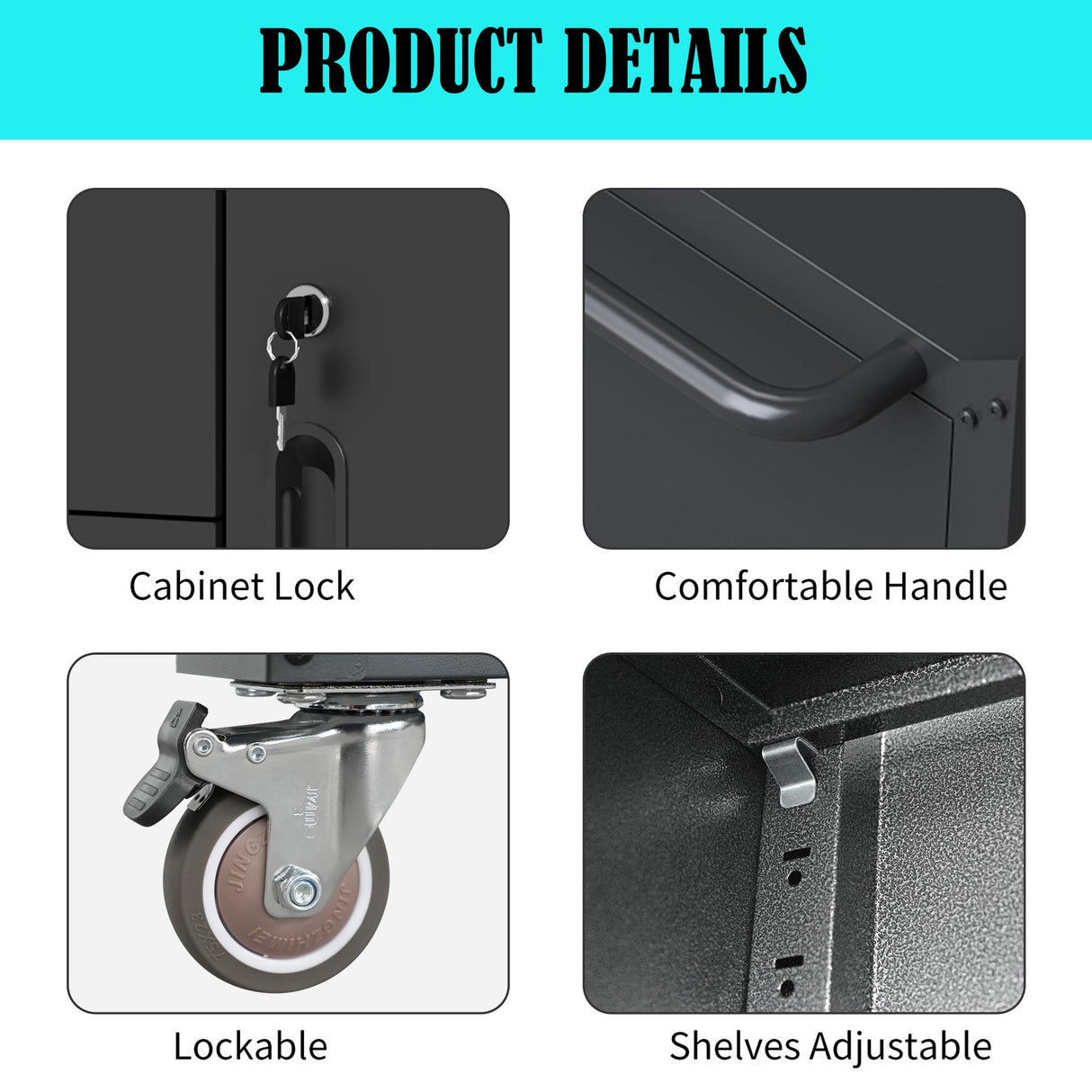 OPTYMIRA Mobile Tool Storage Cabinet with Wheels,Heavy Duty Rolling Tool Cabinets for Garage,Metal Storage Cabinets with 4 Drawer and 1 Locking Doors,Assembly Required OPTYMIRA