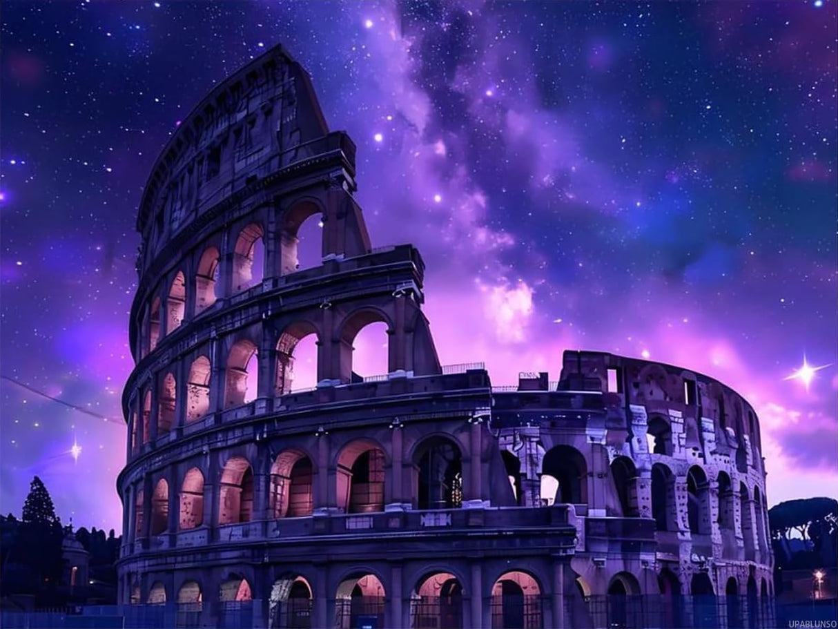 UPABLUNSO Rome Italy Famous Ancient Landmark Diamond Painting Kits for Adults Full Round Drill Diamond Art Picture for Wall Home Decor 12x16 inch UPABLUNSO