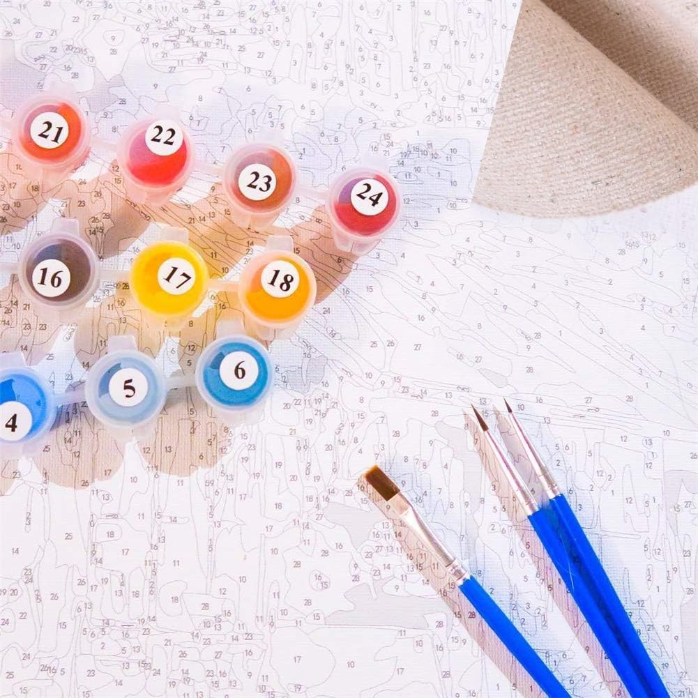 OfFsum Paint by Numbers for Adults Kids Beginner Unicorn Planet 6 DIY Acrylic Painting by Numbers Kits with Brushes Acrylic Pigment Home Decoration Brithday Gifts 16 x 20 inch OfFsum