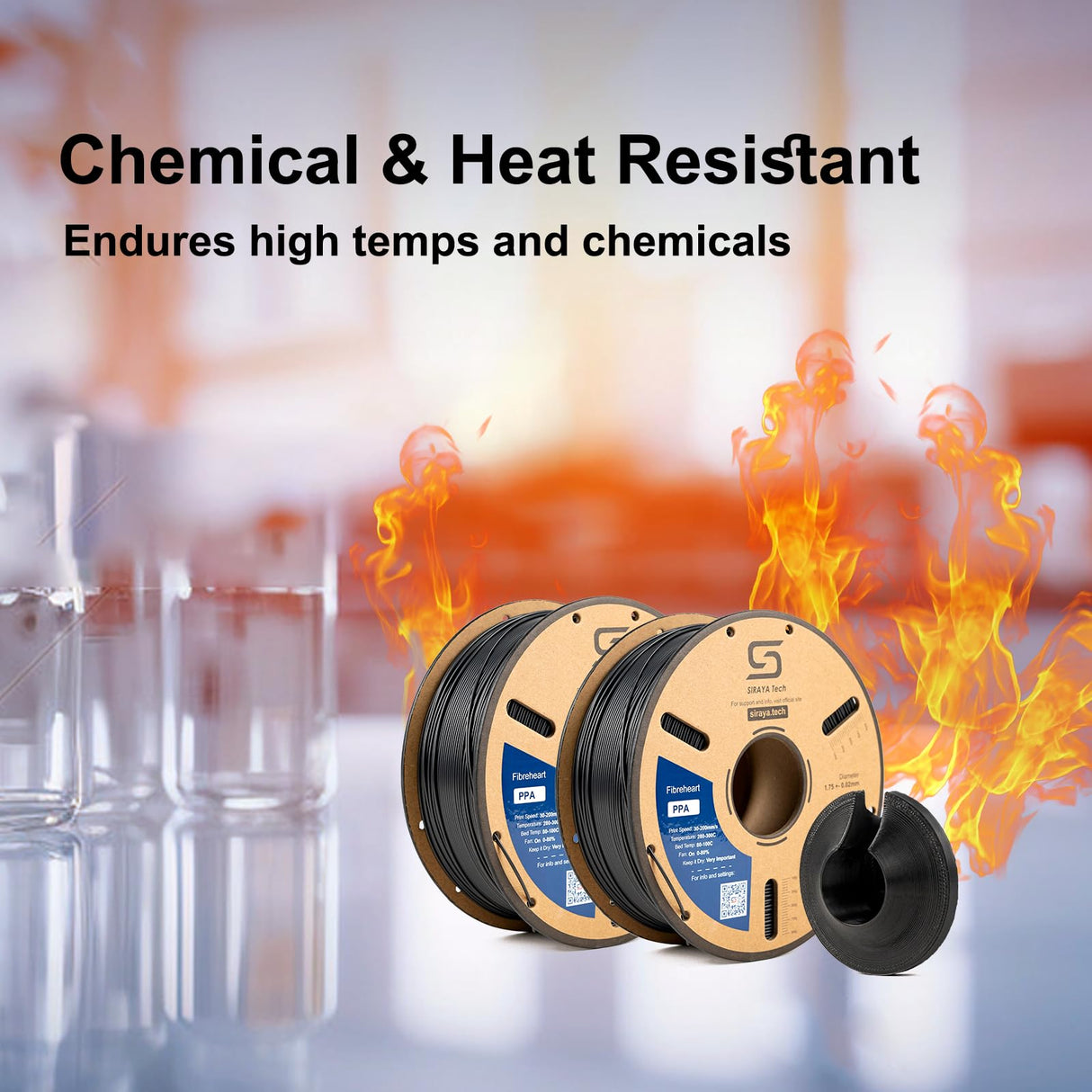 Siraya Tech Fibreheart PPA 3D Printing Filament - High Performance Polyphthalamide Nylon, Extreme Strength & Heat Resistance for Industrial & Engineering Applications - 1kg (2.2lbs) 1.75mm Siraya Tech