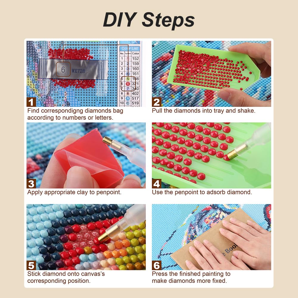 Acudotr Bird Diamond Painting Kits for Adults, 5D DIY Diamond Art Kits for Beginners, Full Drill Diamond Painting Kits for Home Wall Decor, 12x12 Inch Acudotr