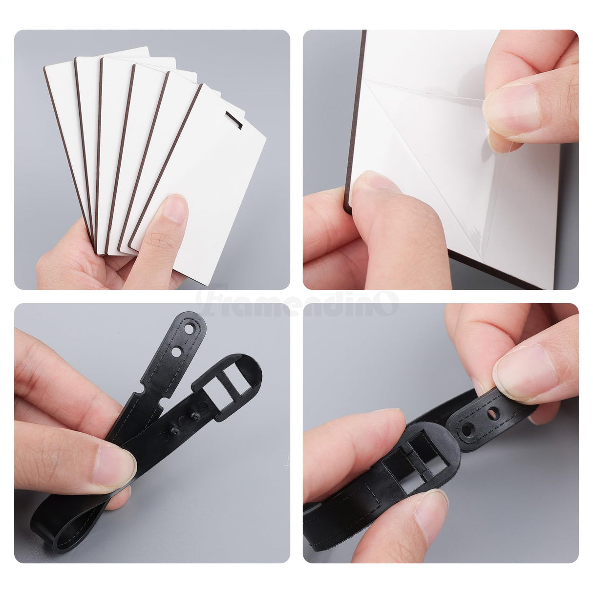 Framendino, 10 Pack Sublimation Blank Luggage Tags with Straps Heat Transfer Double Sided Blank DIY Travel ID Tags Framendino