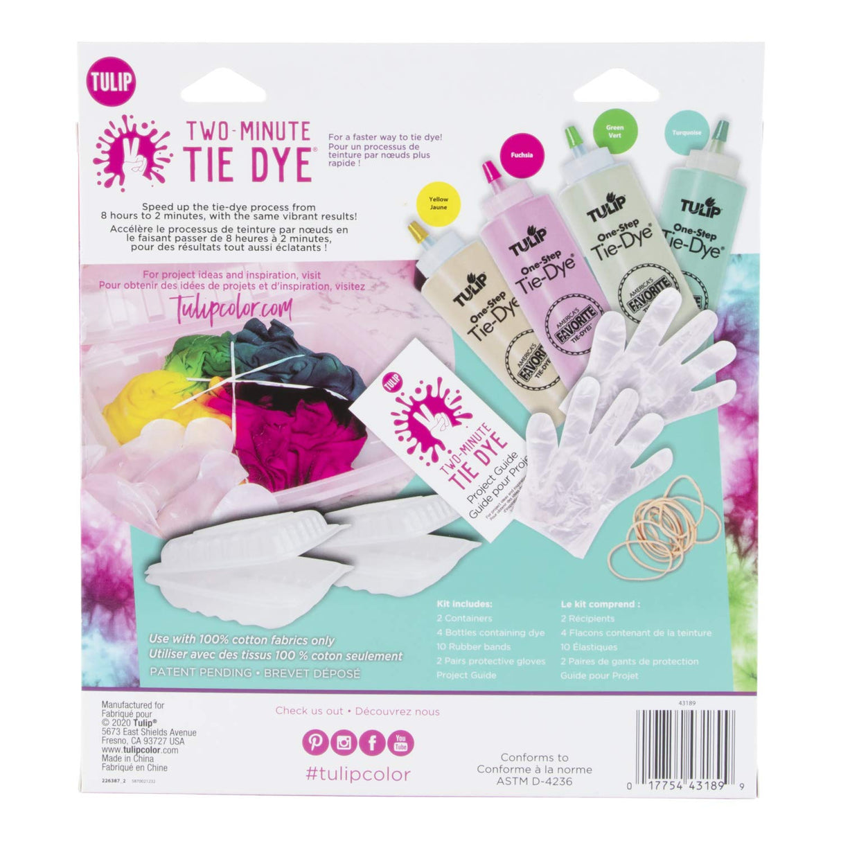 Tulip One-Step Tie-Dye Kit Tulip Fabric Dye Kits 43189 Fdy Multi 2 Min Fruit Punch, 4 Color, As Detailed, 6 Ounce (Pack of 1) Tulip