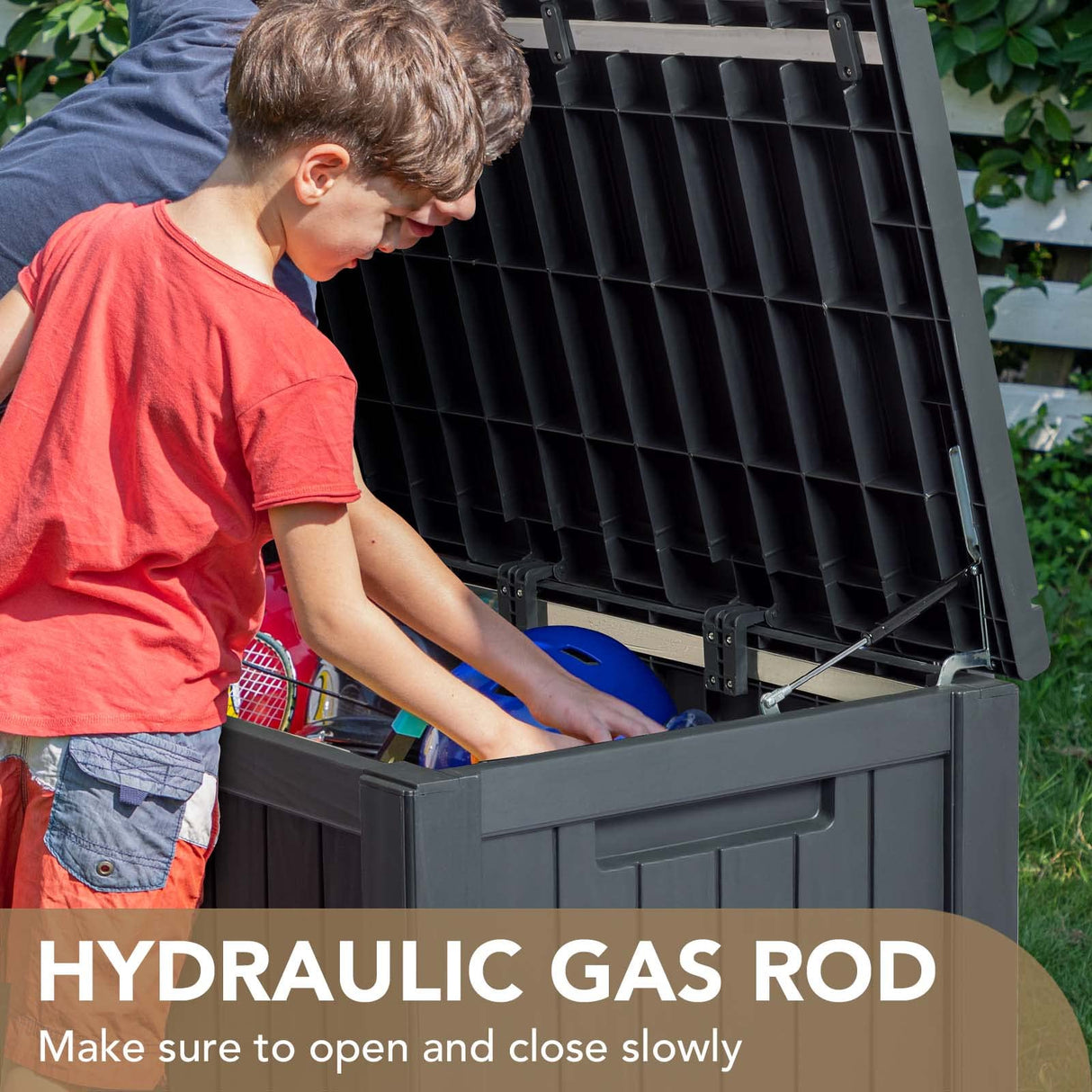 Devoko 120 Gallon Resin Deck Box Waterproof Indoor Outdoor Storage Box Lockable Large Storage Container for Patio Furniture Cushions, Pool Toys and Garden Tools Devoko