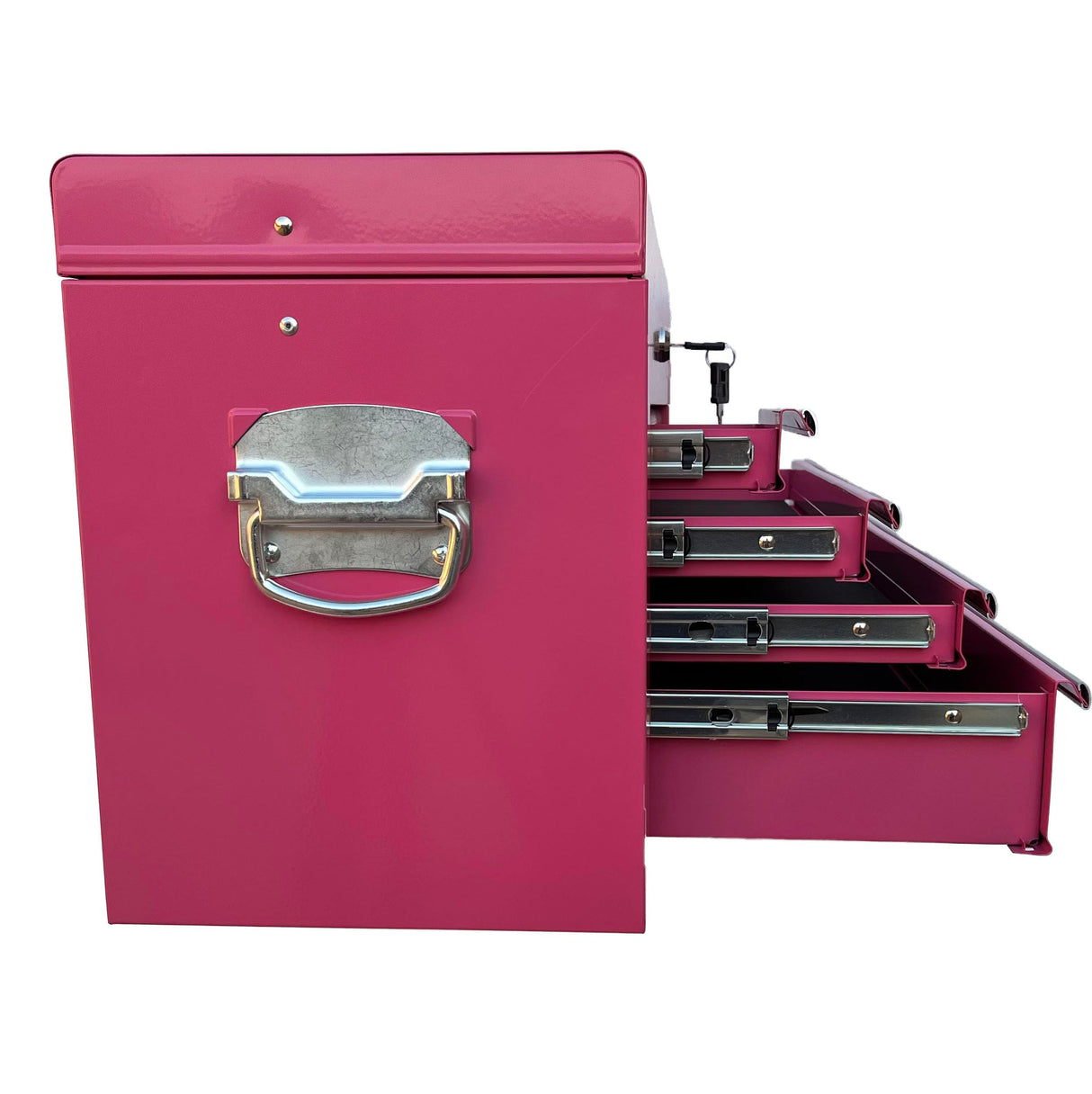 Workington Portable Metal Tool Chest with 6 Drawers, 24" 6-Drawer Tool Chest Cabinet with Ball Bearing Drawer Slides, Steel Tool Storage Box Organizer 4005 Pink Workington