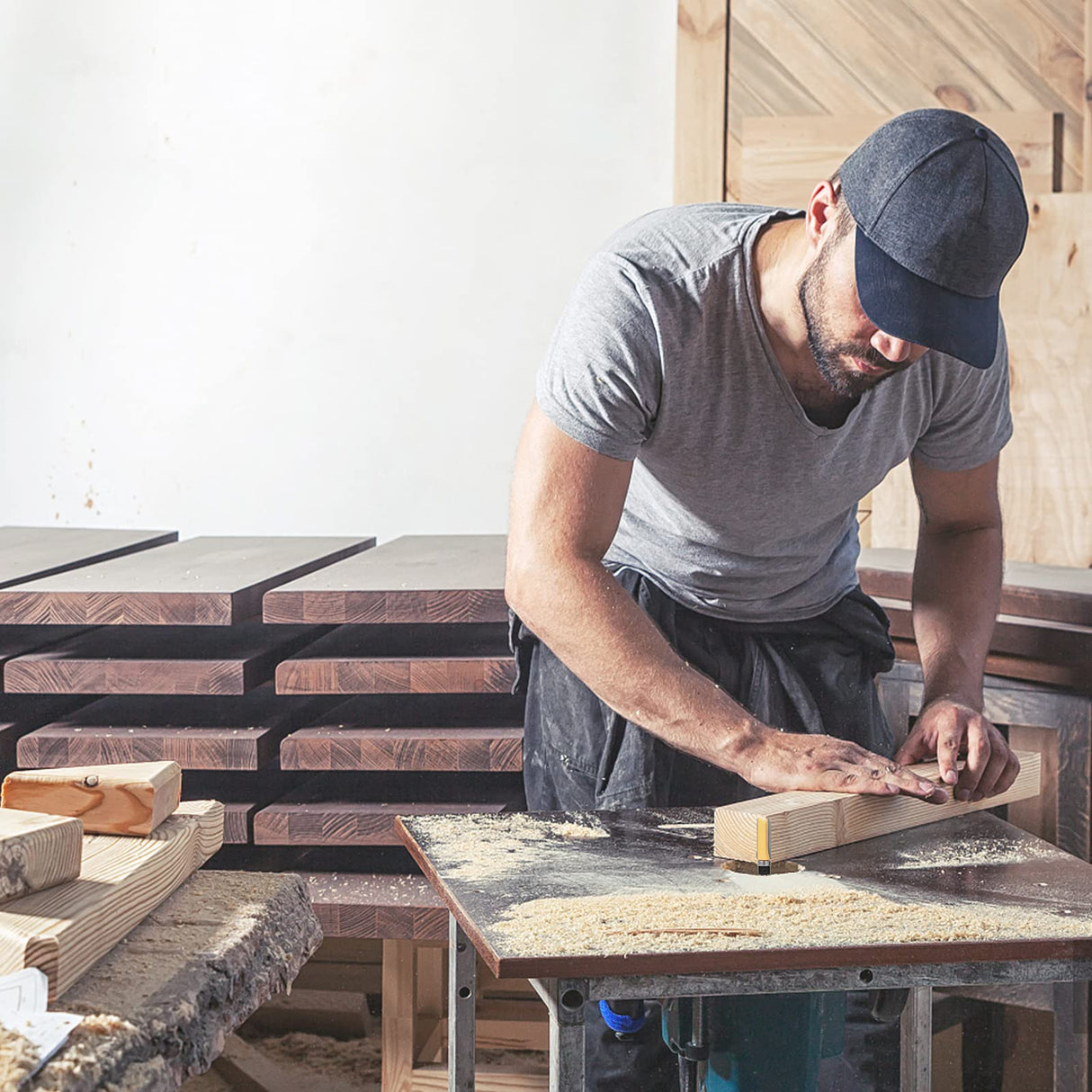 MNA Top Bearing Flush Trimer Bit 4 Pcs Set, Pattern Flush Trim Router Bit Set, 1/4 Inch Shank. Great for Edging, Veneer, or Laminate MNA