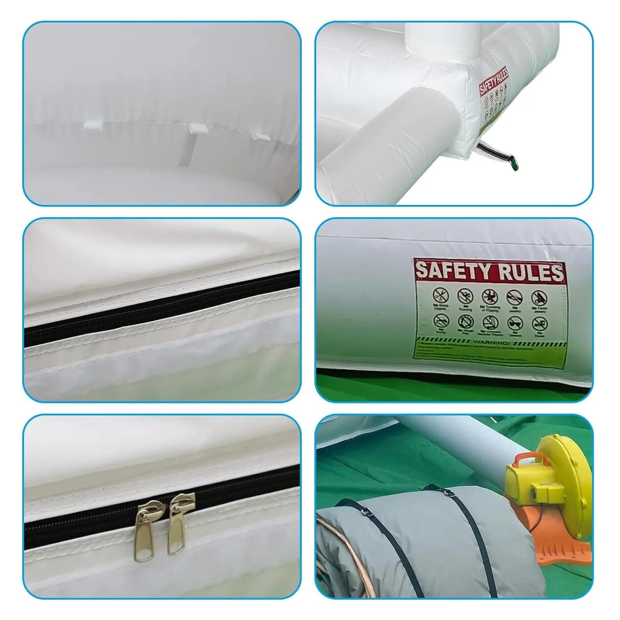 White Bounce House, Commercial White Castle 20x13ft Large Adults PVC Bounce House with Blower Inflatable Castle for Wedding Birthday Party Celebrations AIRMAT FACTORY