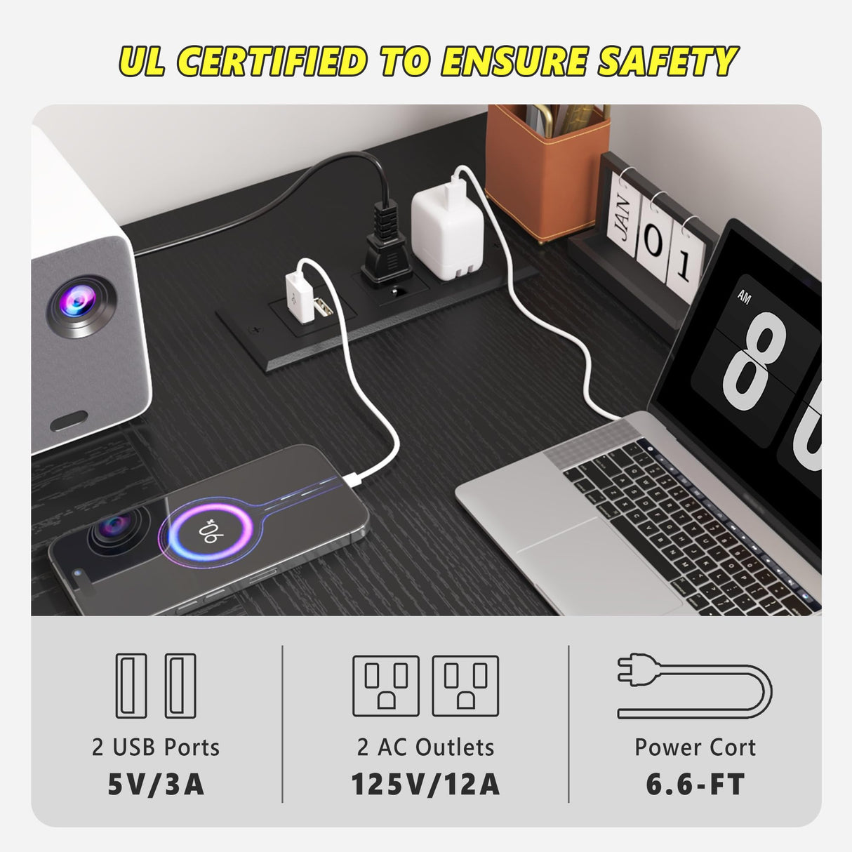 EnHomee 47" Computer Desk with Power Outlets,L Shaped Desk with Storage Shelves,Home Offic Corner Desk for Work,Writing Study Desk with Gaming Desk for Bedroom Office Dorm,Black EnHomee