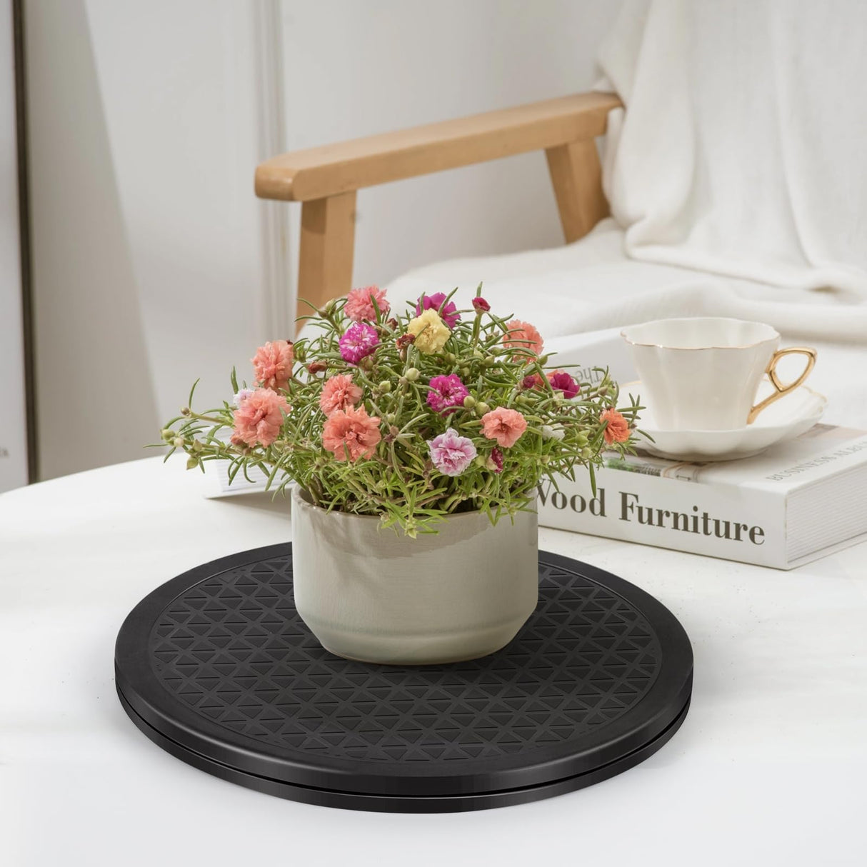 Lazy Susan 10 inch with Steel Ball Bearings,Heavy Duty Rotating Swivel Stand,Lazy Susan Turntable for Flat Panel Monitors, TV's, Potted Plants, Stereo Speakers, Lazy Susan Turntable Organizer CTTZCKJ