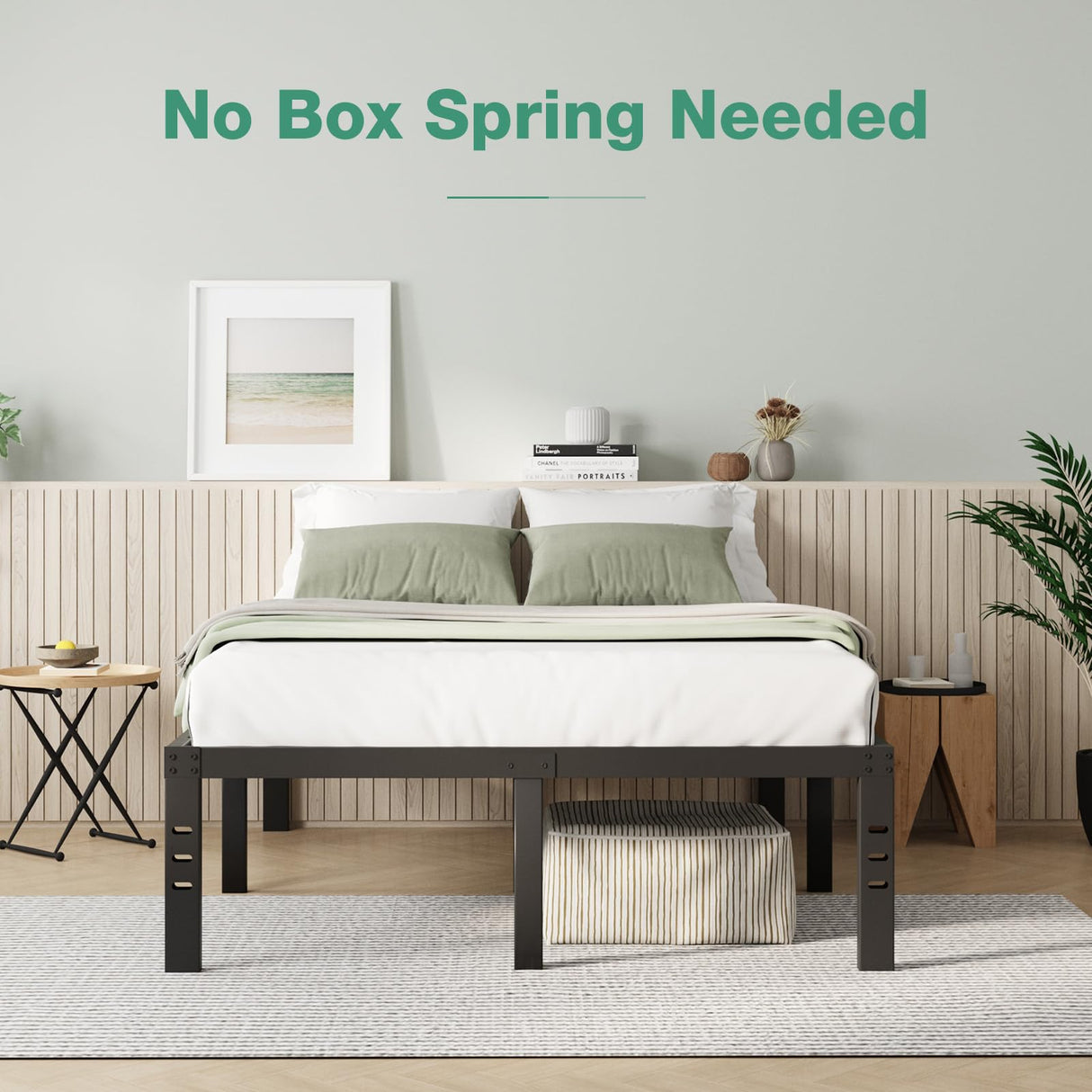 Novilla Queen Bed Frame, 14 Inch Metal Platform Bed Frame Queen Size with Storage Space Under Bed, Heavy Duty Steel Slat Support, Easy Assembly, No Box Spring Needed Novilla