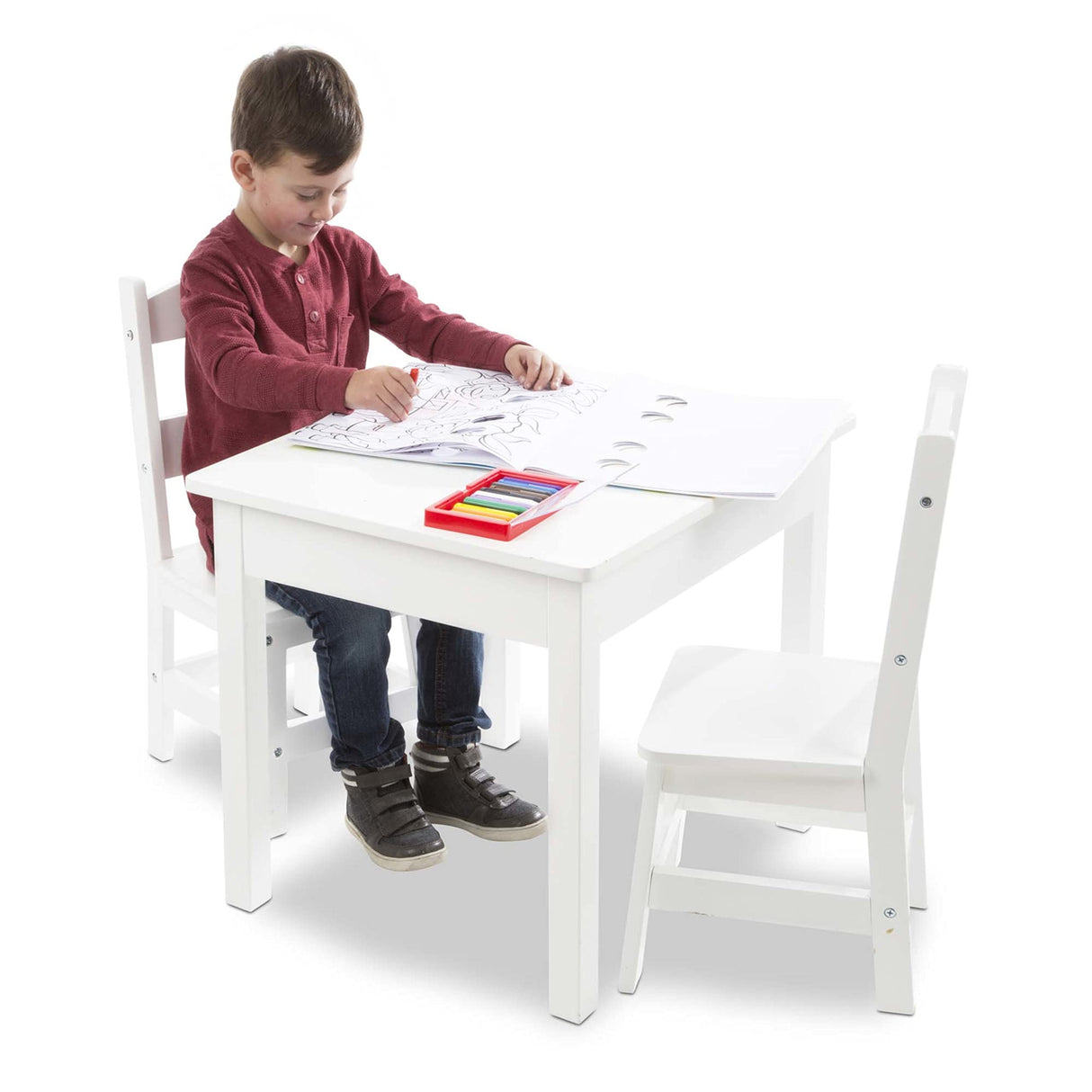 Melissa & Doug Wooden Table & Chairs - White Melissa & Doug