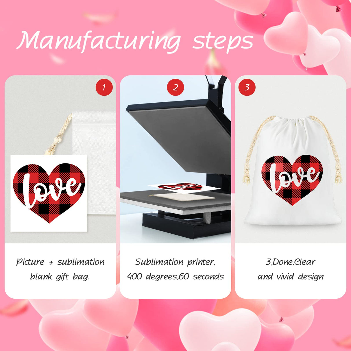 Shappy Sublimation Blank Small Drawstring Bags Candy Gift Bags 4x6'' Muslin Goodies Pouch Reusable Treat Sachet Sack for Valentine's Day Birthday Party Favors DIY Craft Supplies(50 Pieces) Shappy