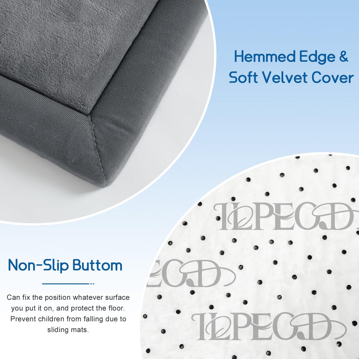 ILPEOD Baby Play Mat 1.2" Thick Memory Foam Nursery Rug Area Rug, 4’11” X 3’28” Yoga Mat Playmat Crawling Mat for Baby,Toddlers, Infants, Kids,Floor Mat Tatami Mat for Living Room with Non-Slip(Grey) ILPEOD