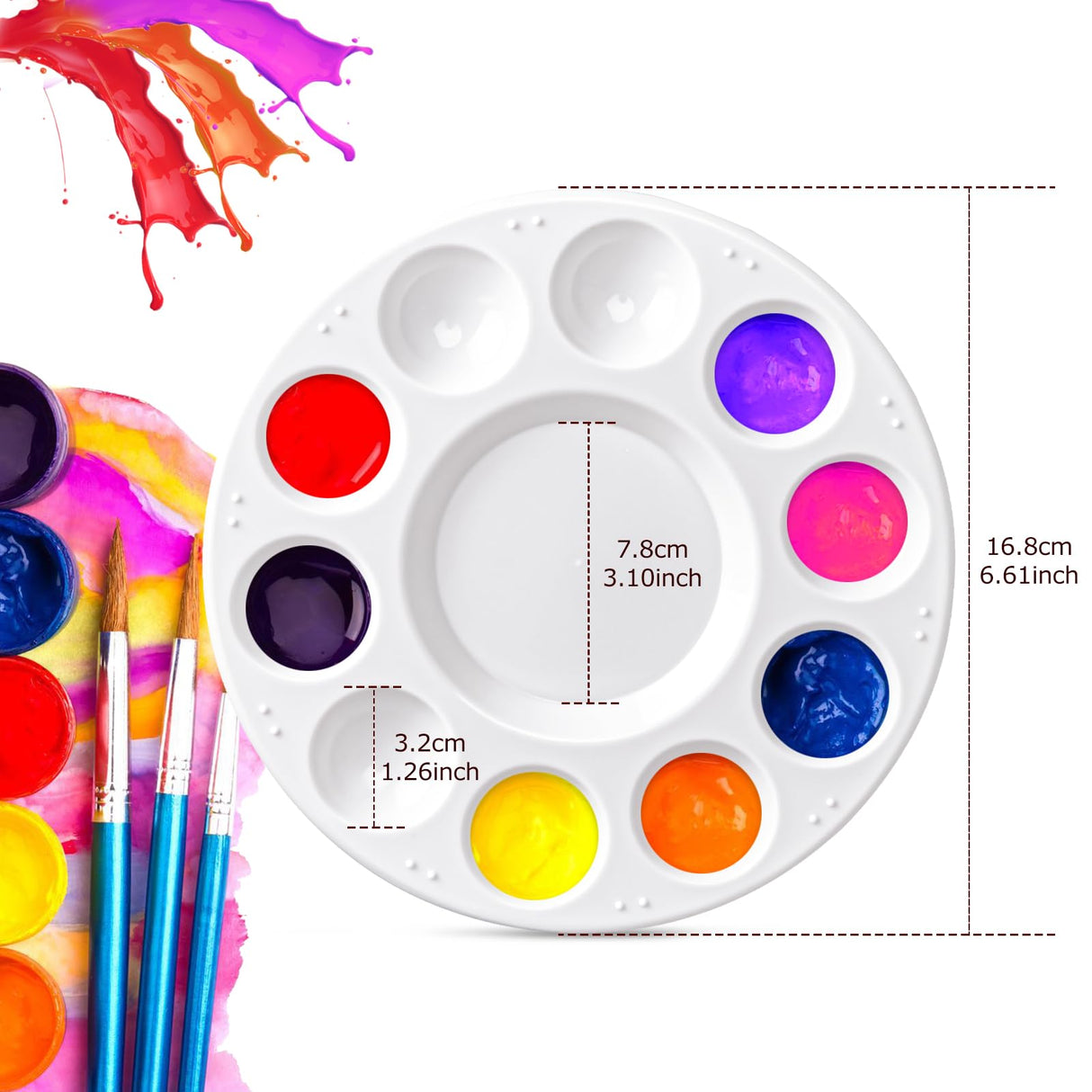 Zuiaso 20Pcs Paint Tray Palettes, Plastic Paint Pallets, Watercolor Palette Painting Tray for Painting Party, DIY Craft and Art Painting Zuiaso