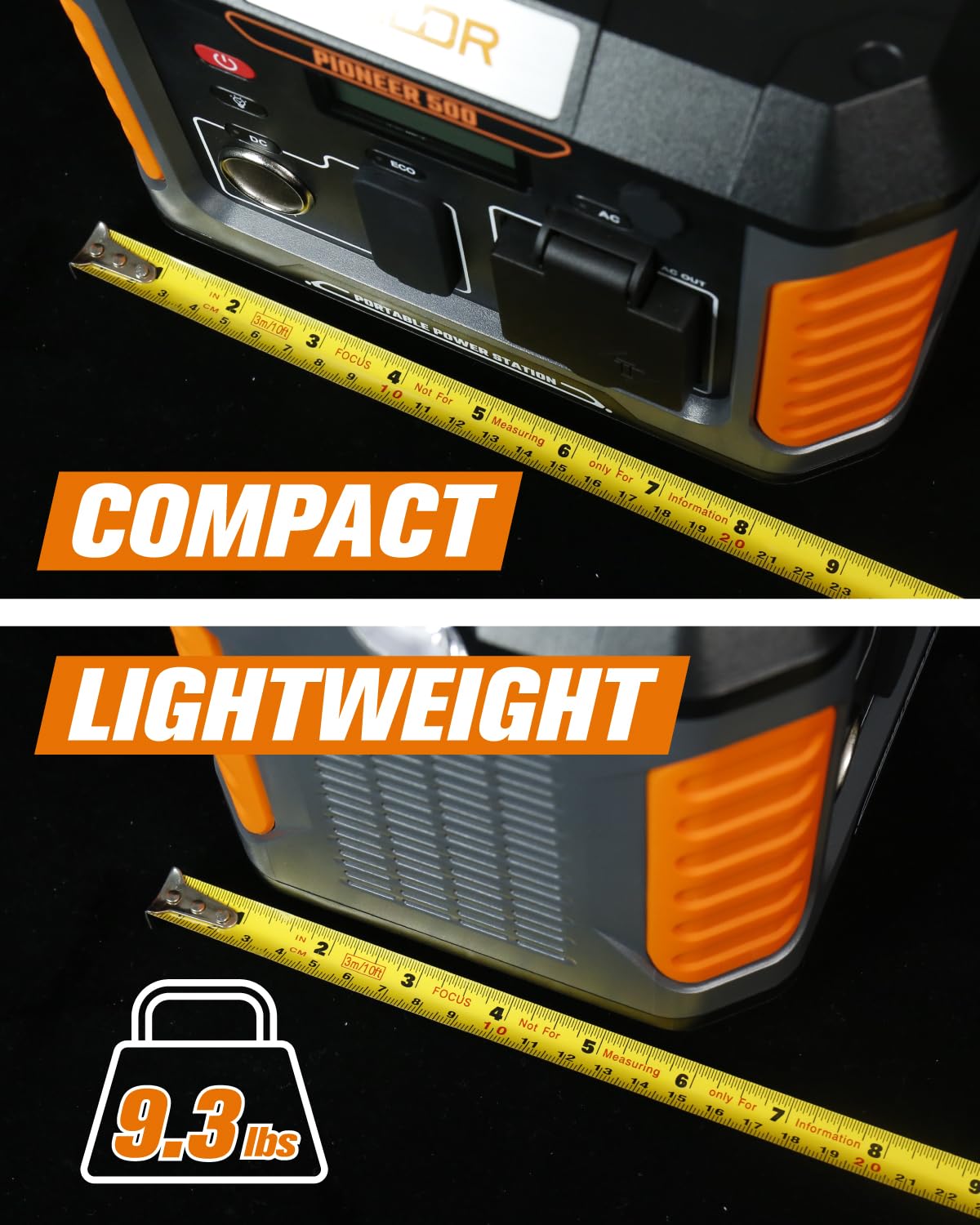 BALDR Portable Power Station, 500W Output, 288Wh Capacity, AC Outlet, USB Ports, Solar Charging Generator for Home Camping Emergency Use.… BALDR