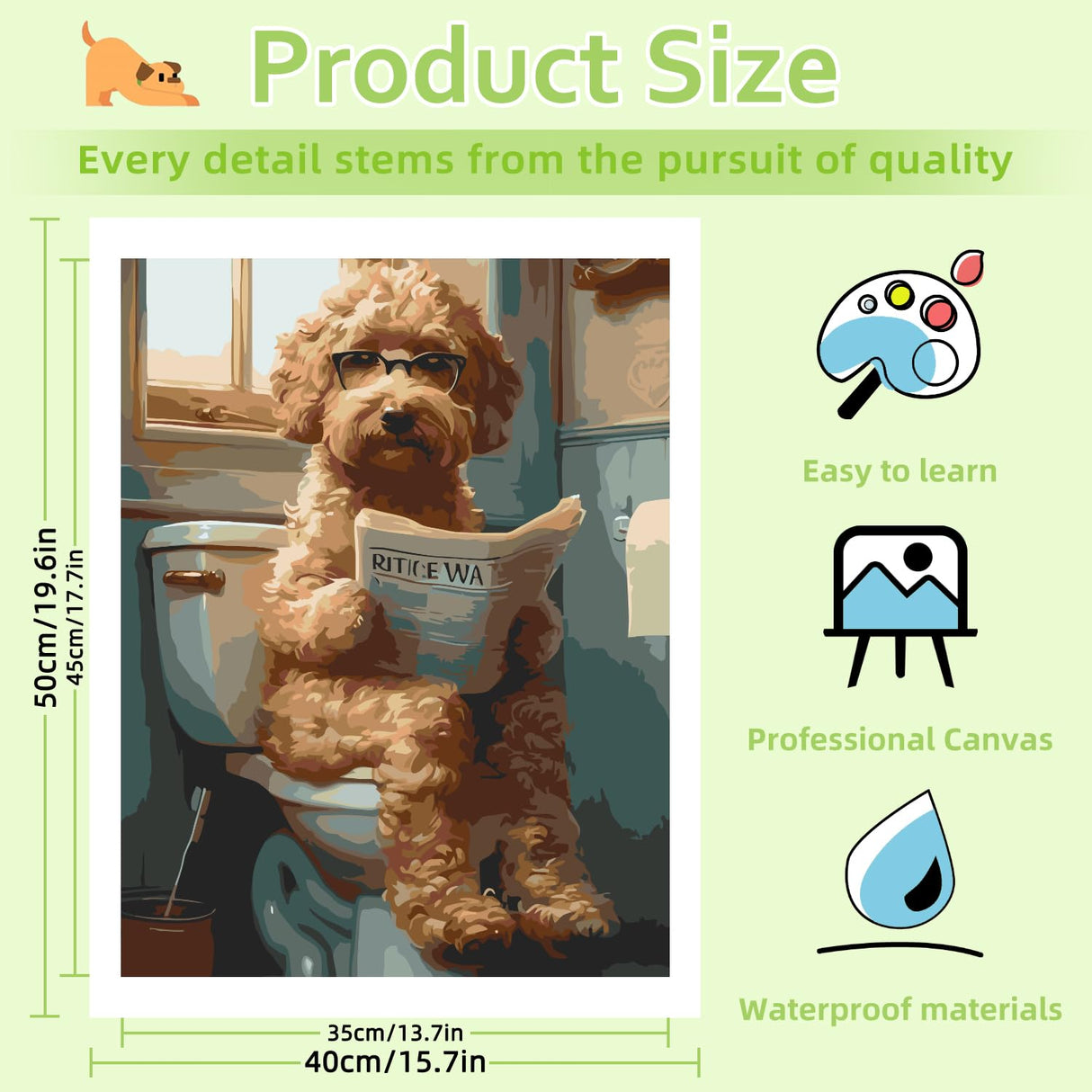 Reivworl Dog Paint by Numbers Kit for Adults, Dog Paint by Number Adult, Painting by Numbers for Gifts and Home Interior Decor 16x20 Inch Reivworl