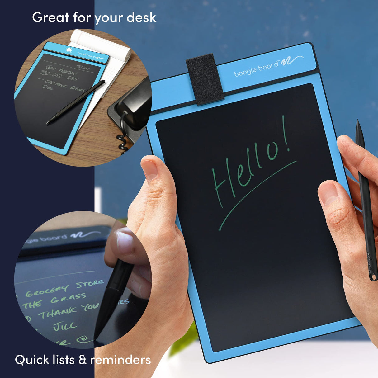 Boogie Board Basics Reusable Writing Pad - Digital Drawing Tablet, LCD Writing Pad with Instant Erase and Stylus Pen - Perfect for Writing, Drawing, and Note-Taking Boogie Board