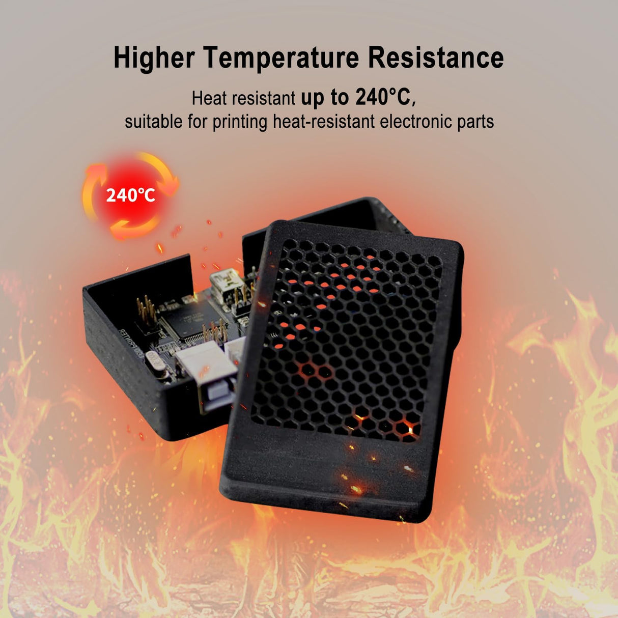 YOUSU High-Temp Resistant 3D Printer Resin - Up to 220°C, 3D Printing Resin for Engineering, Industrial Applications, 405nm DLP LCD UV-Curing Photopolymer Resin, Black 1000g Yousu