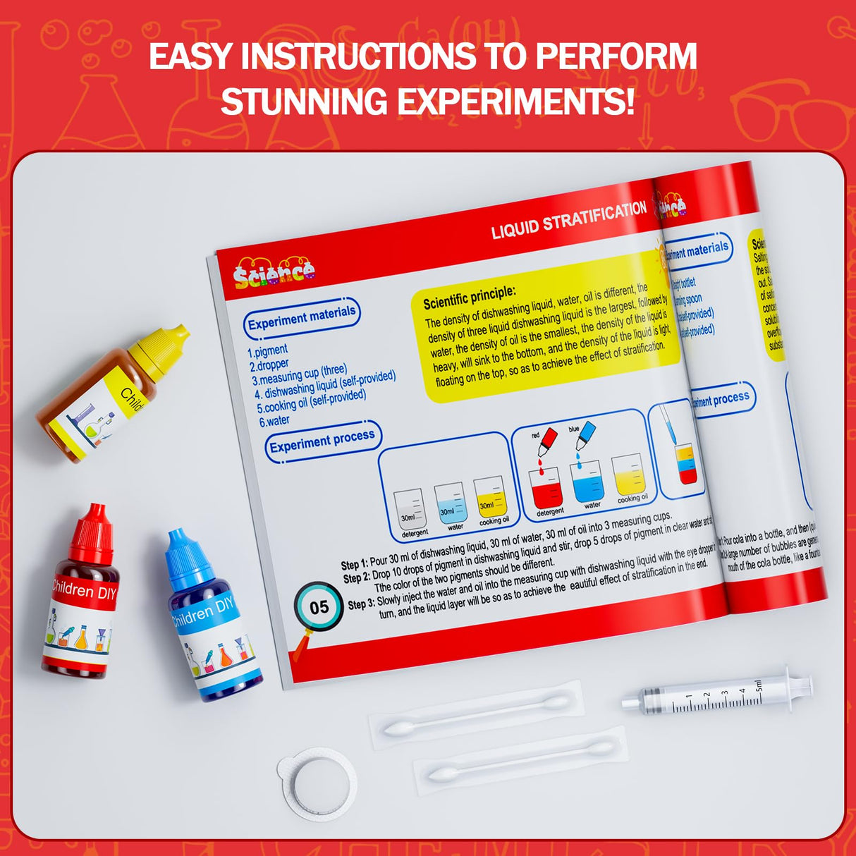 Science Kits for Kids - 50 Experiments Science Kit for Kids Age 6-12 Year Old, STEM Educational Science Toys Gifts for Girls Boys, Chemistry and Physics Set Toys for Boys Girls Osllate