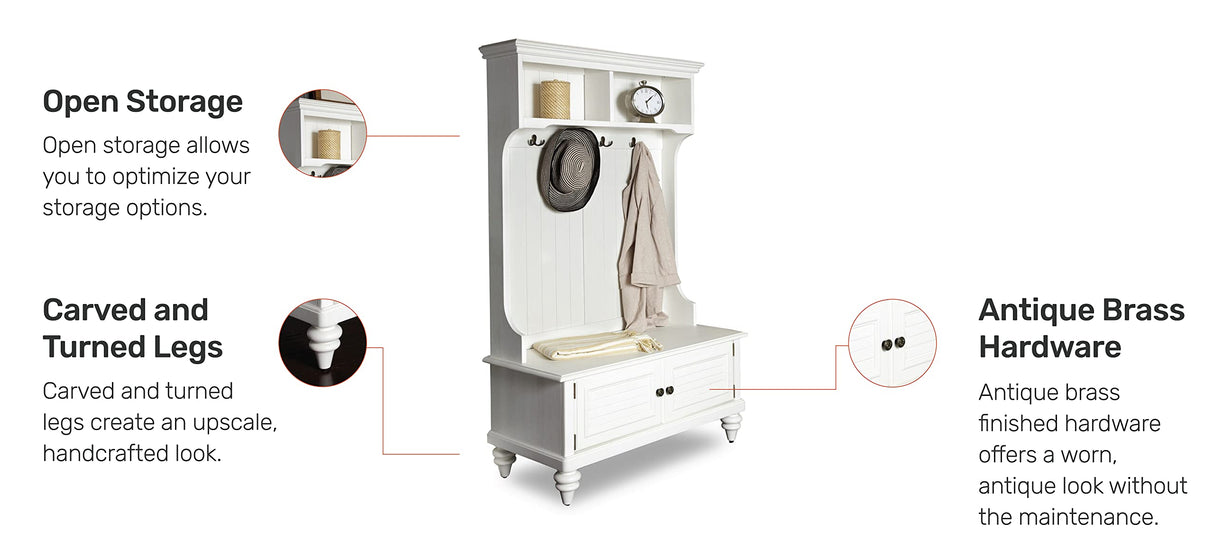 Bermuda White Hall Tree by Home Styles homestyles