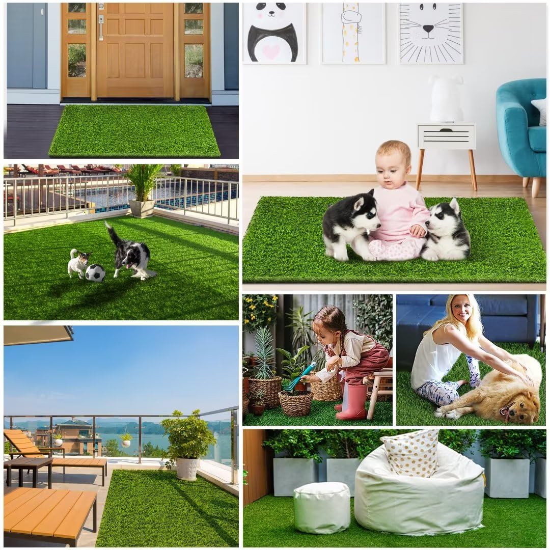 CooZero Artificial Grass, Professional Dog Grass Mat, Potty Training Rug and Replacement Turf Outdoor Rug Patio Lawn Decoration, Easy to Clean with Drainage Holes(47.3x31.5 inches) CooZero