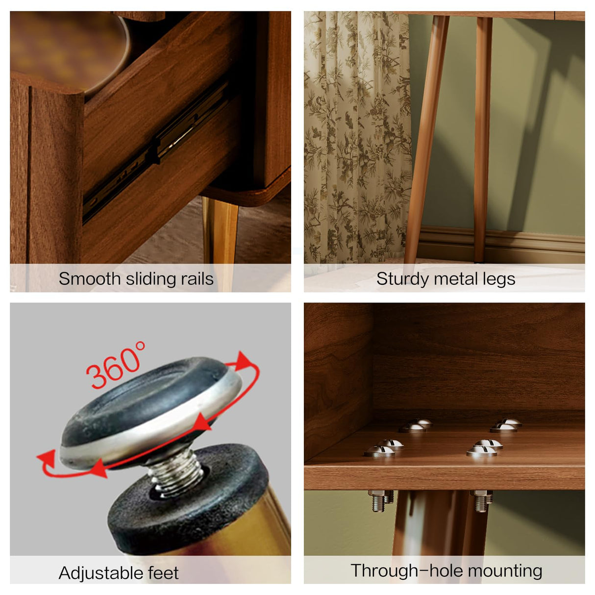 Chrangmay Stylish Corner Vanity desk with mirror and lights,Small makeup vanity with 4 drawers,Modern makeup table with Adjustable Cabinet for Bedroom,Makeup Room,Writing Desk,Brown Chrangmay