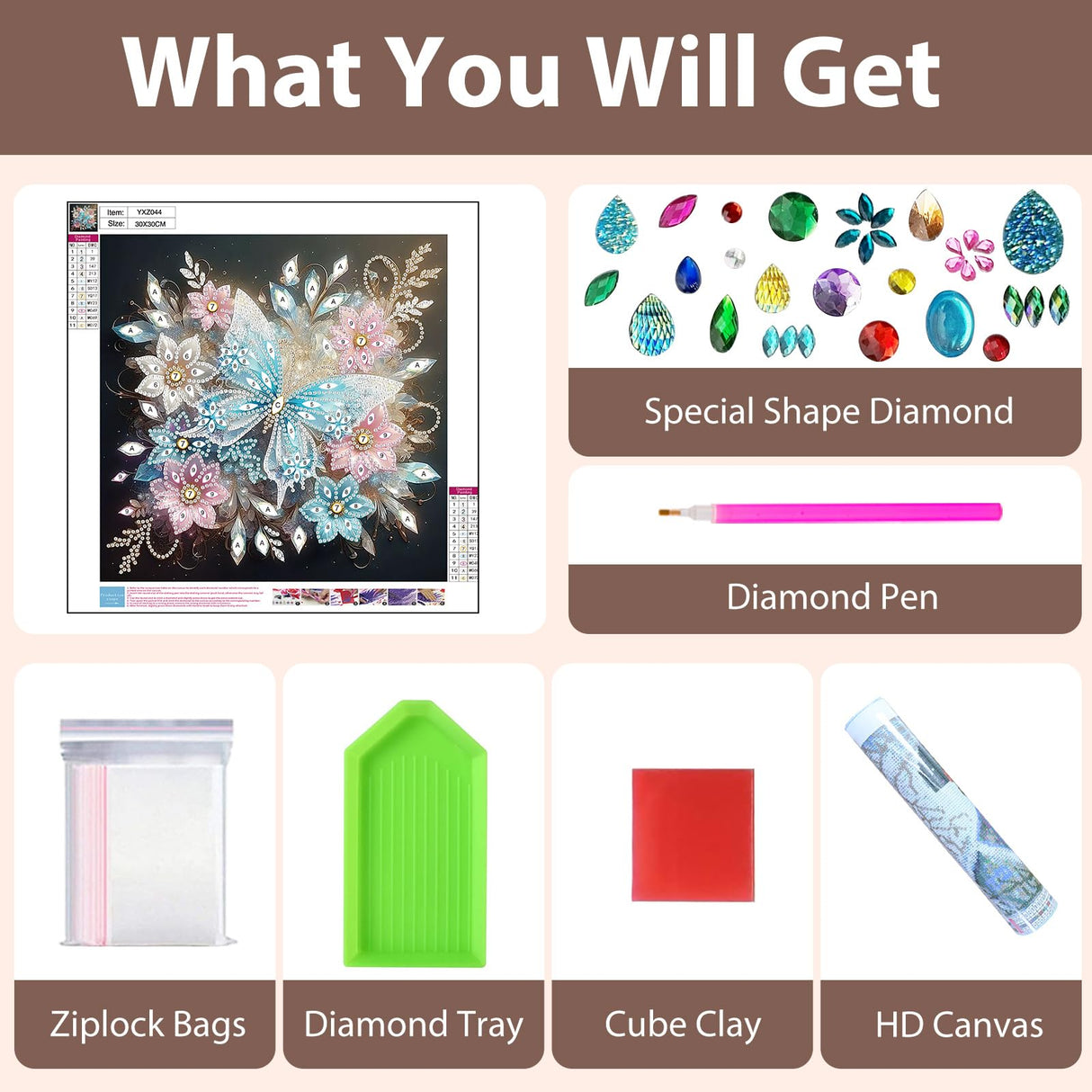 Aestalrcus Butterfly Diamond Painting Kits for Adults, Butterfly Flowers Special Shape Diamond Art Kits for Adults, DIY Gem Art Crystal Rhinestones for Gift Home Wall Decor 12x12 Inch Aestalrcus