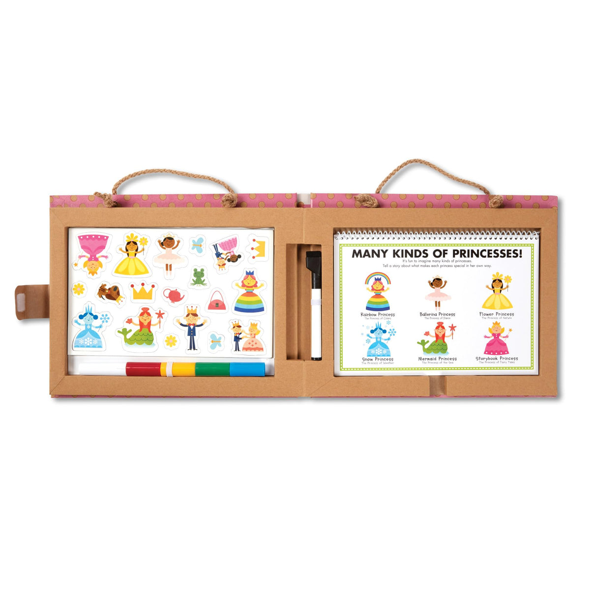 Melissa & Doug Natural Play: Play, Draw, Create Reusable Drawing & Magnet Kit – Princesses (54 Magnets, 5 Dry-Erase Markers) - FSC Certified Melissa & Doug