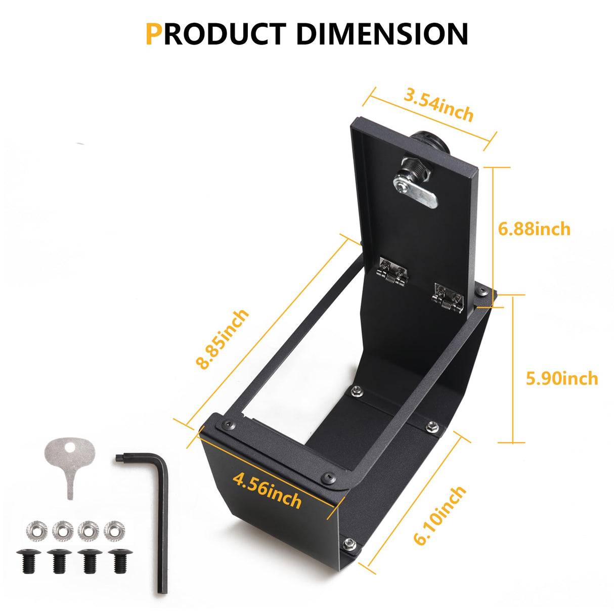 RERPRO Trunk Storage Organizer Gun Safe Lock Box Compatible with 2021 2022 2023 2024 2025 New Ford Bronco 2/4 Door Interior Accessories Rear Cargo Security Vault Tray with 3 Digit Combo Password Black RERPRO