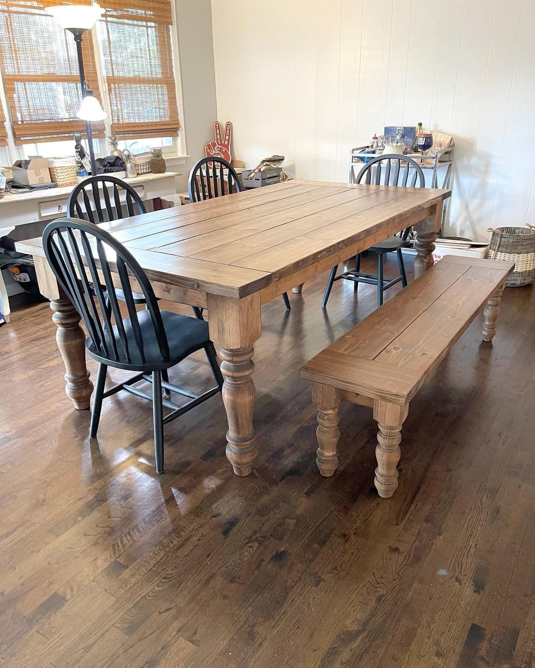 Osborne Husky Farm Dining Table Leg Made from Unfinished Pine Wood (Set of Four), Durable Turned Legs are Sanded and Ready to be Stained, Replacement Table Legs for Dining Room Table or Desk Osborne Wood Products