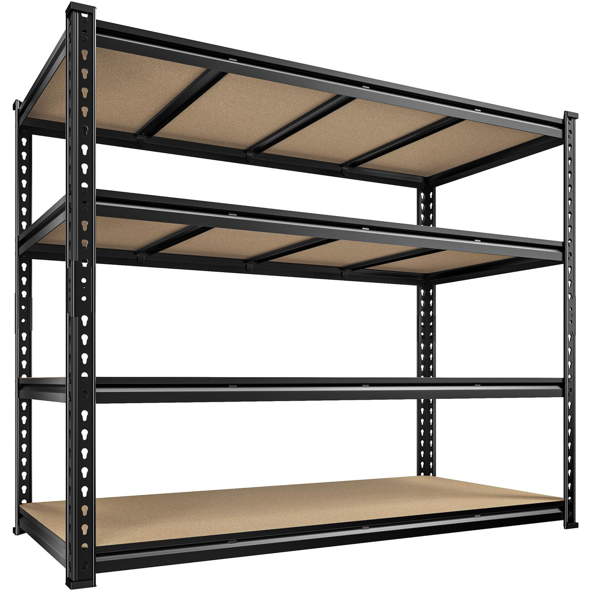 DurayLoly 55" W Storage Shelves, 2040LBS Garage Shelving Heavy Duty, 4-Tier Heavy Duty Shelving, Adjustable Metal Shelving Unit for Garage, Warehouse, Pantry, Kitchen, 55" W × 24" D × 60" H, Black DurayLoly