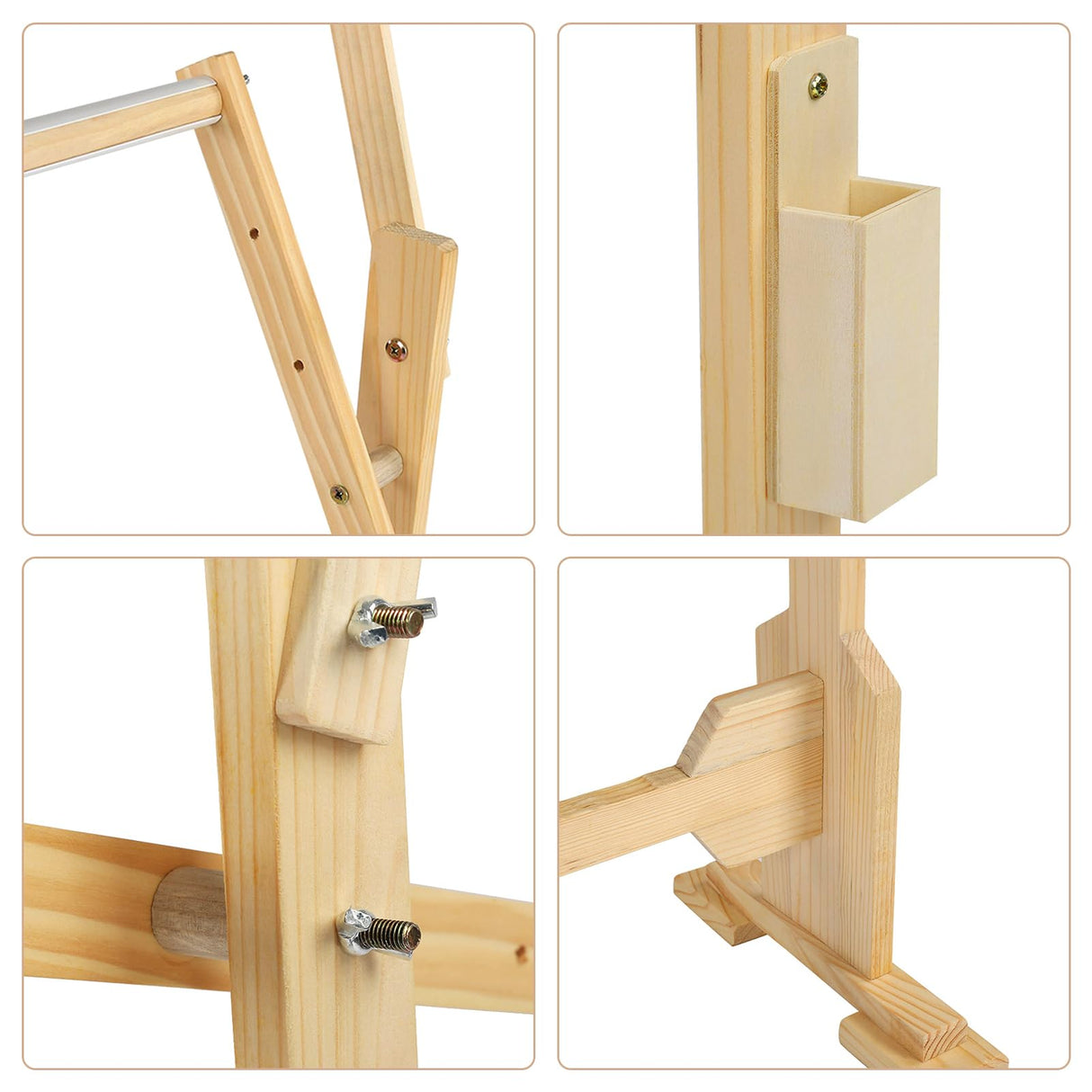 Cross Stitch Frame Wooden Embroidery Floor Stand 360° Rotation Needlework Stand Frame Holder Lap Hands Stand with Adjustable Frame 75 x 40cm Greensen