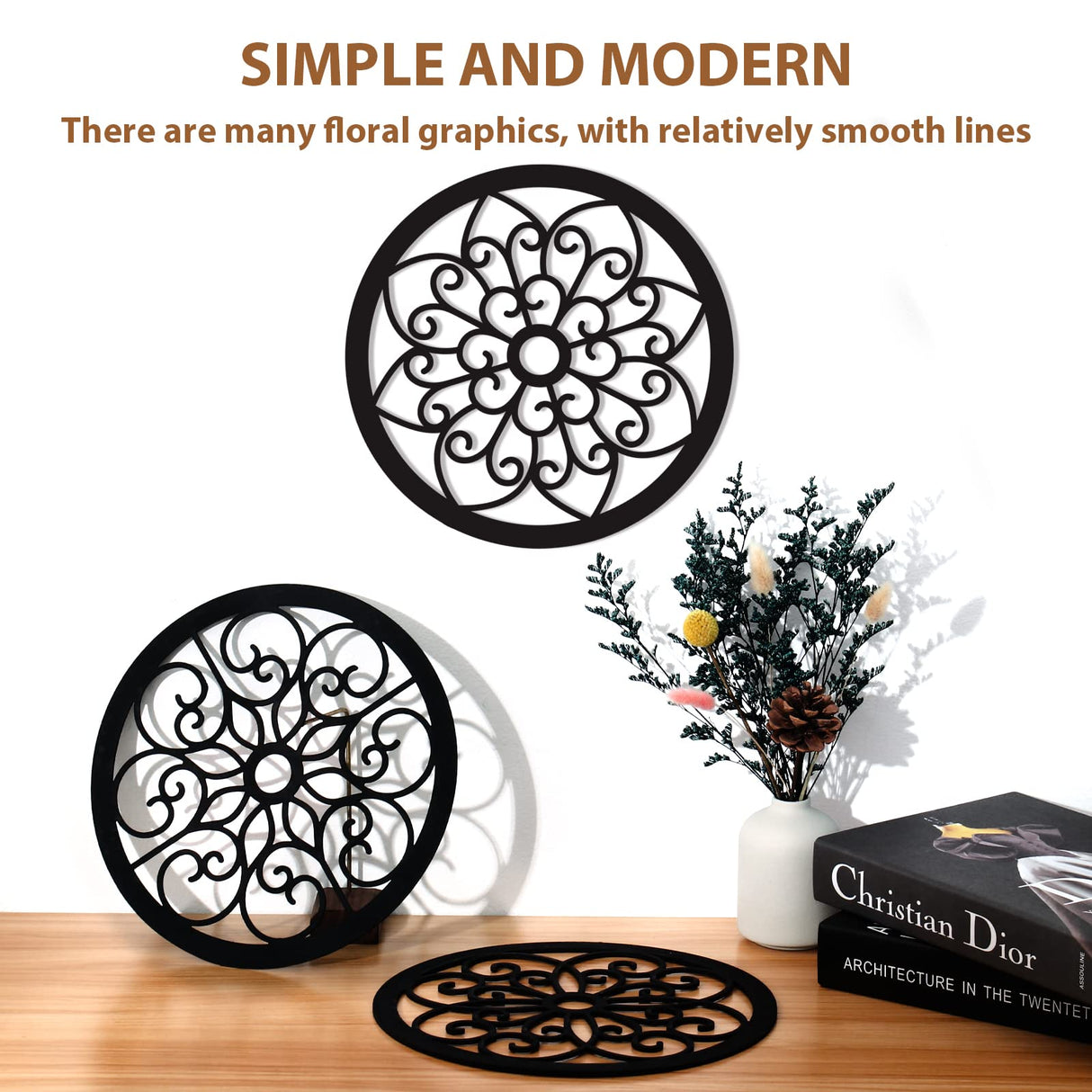 Bnesi 3 Pieces Thickened Rustic Wood Wall Decor,Modern Farmhouse Hanging Decoration for Living Room Bedroom Hallway Decor Office Kitchen Wall Decoration (Modern style) Bnesi