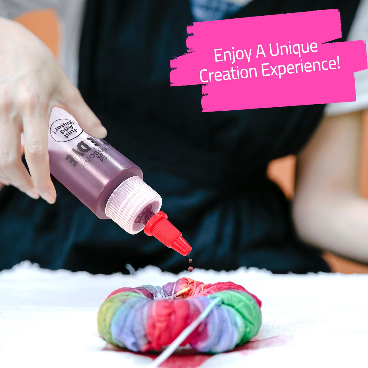 18 Colors Tie Dye Kit, Tie Dye Set for Kids, Pre-Filled Tye Dye Bottles, Non Toxic Permanent Fabric Dye Art Set, Easy DIY Fabric Art - Create Fun WINSONS